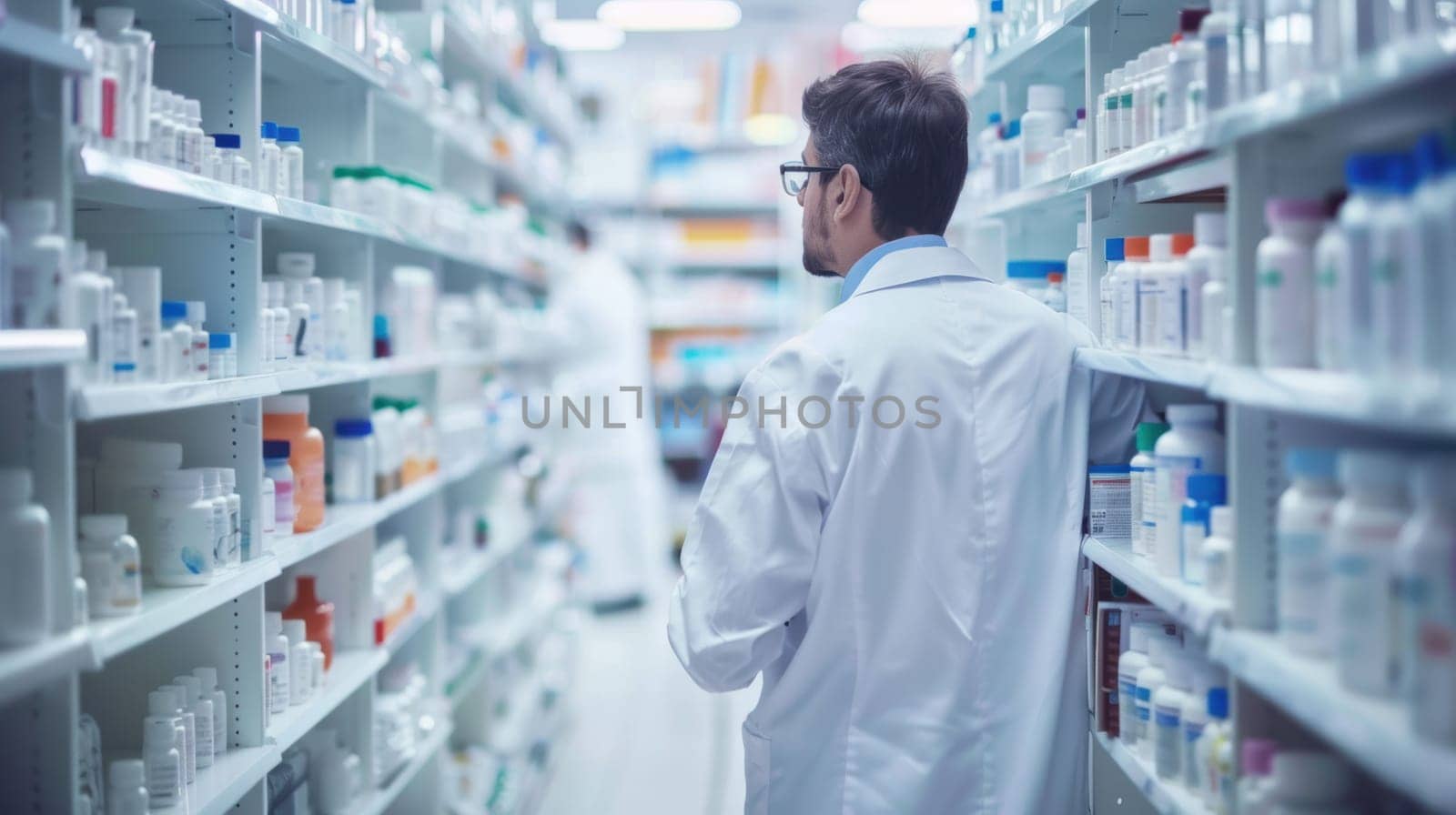 Industrial production of pharmaceuticals. AI generative.