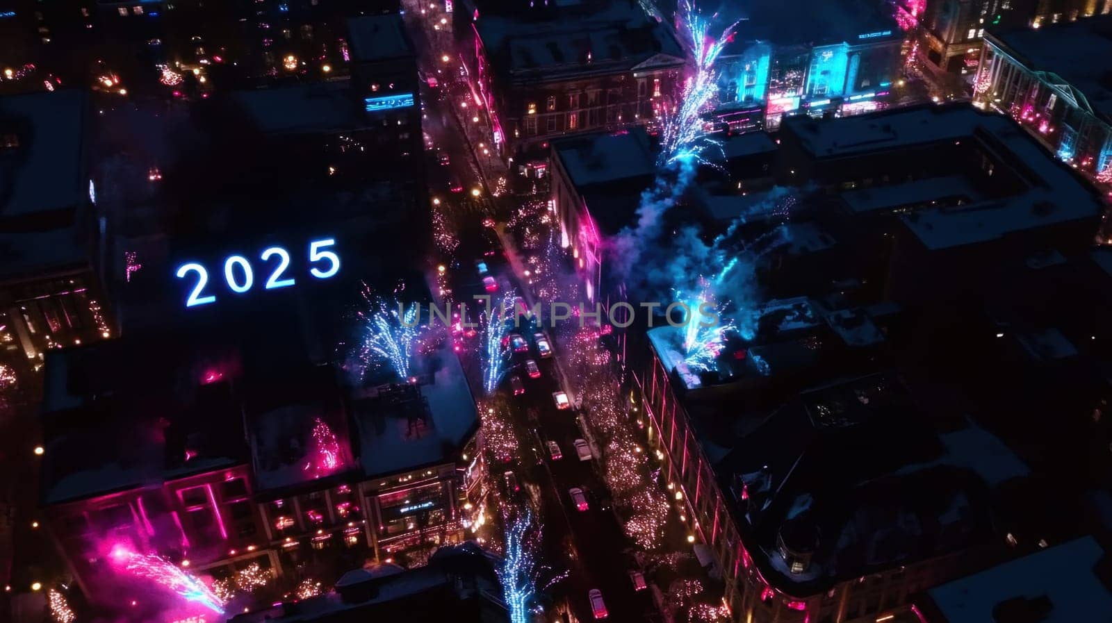 Colorful fireworks light up the city as crowds gather to welcome the New Year in a vibrant celebration filled with excitement.