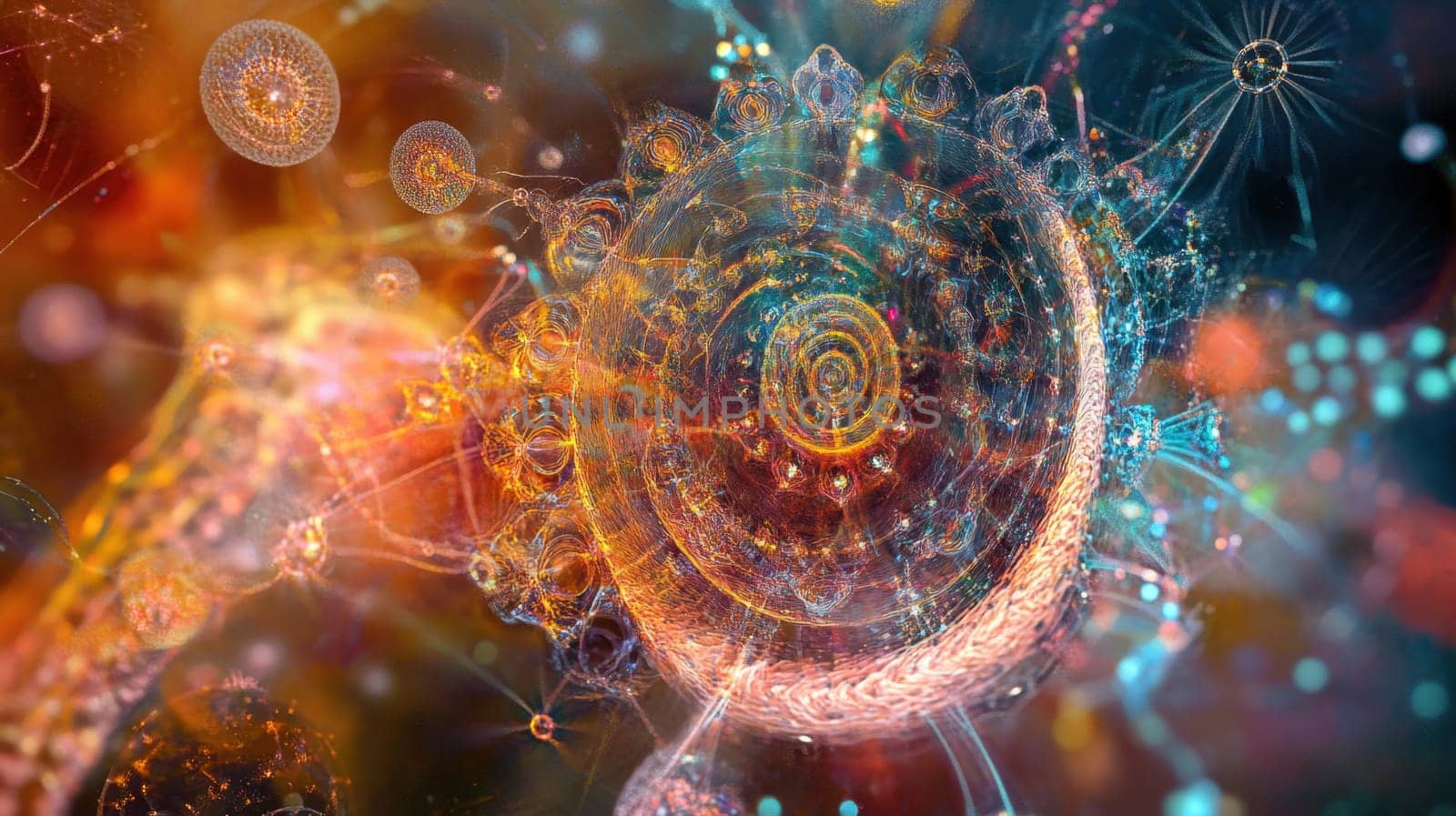 A vibrant cosmic artwork depicting a spiral galaxy with swirling colors and intricate patterns illustrating the beauty of the universe.