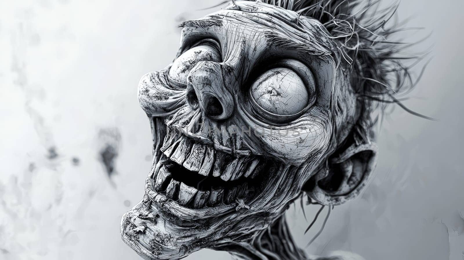 This playful 3D rendering features a funny, smiling zombie brought to life through an imaginative Ink Frazzled drawing style. With its quirky expression and exaggerated features, this character captures a lighthearted take on the traditional zombie motif. The combination of vibrant colors and detailed textures makes the zombie both amusing and approachable, inviting viewers into a world where the undead can be cheerful and entertaining. Perfect for fans of quirky art and humor, this illustration adds a touch of fun to any collection.