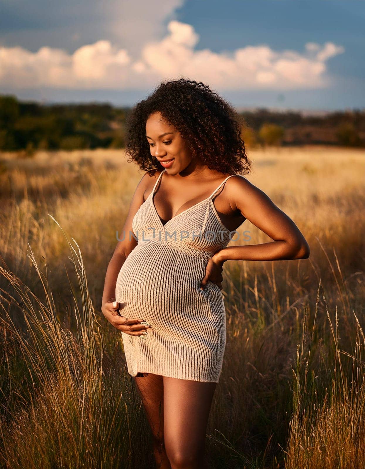 gorgeous young pregnant woman, AI generated image
