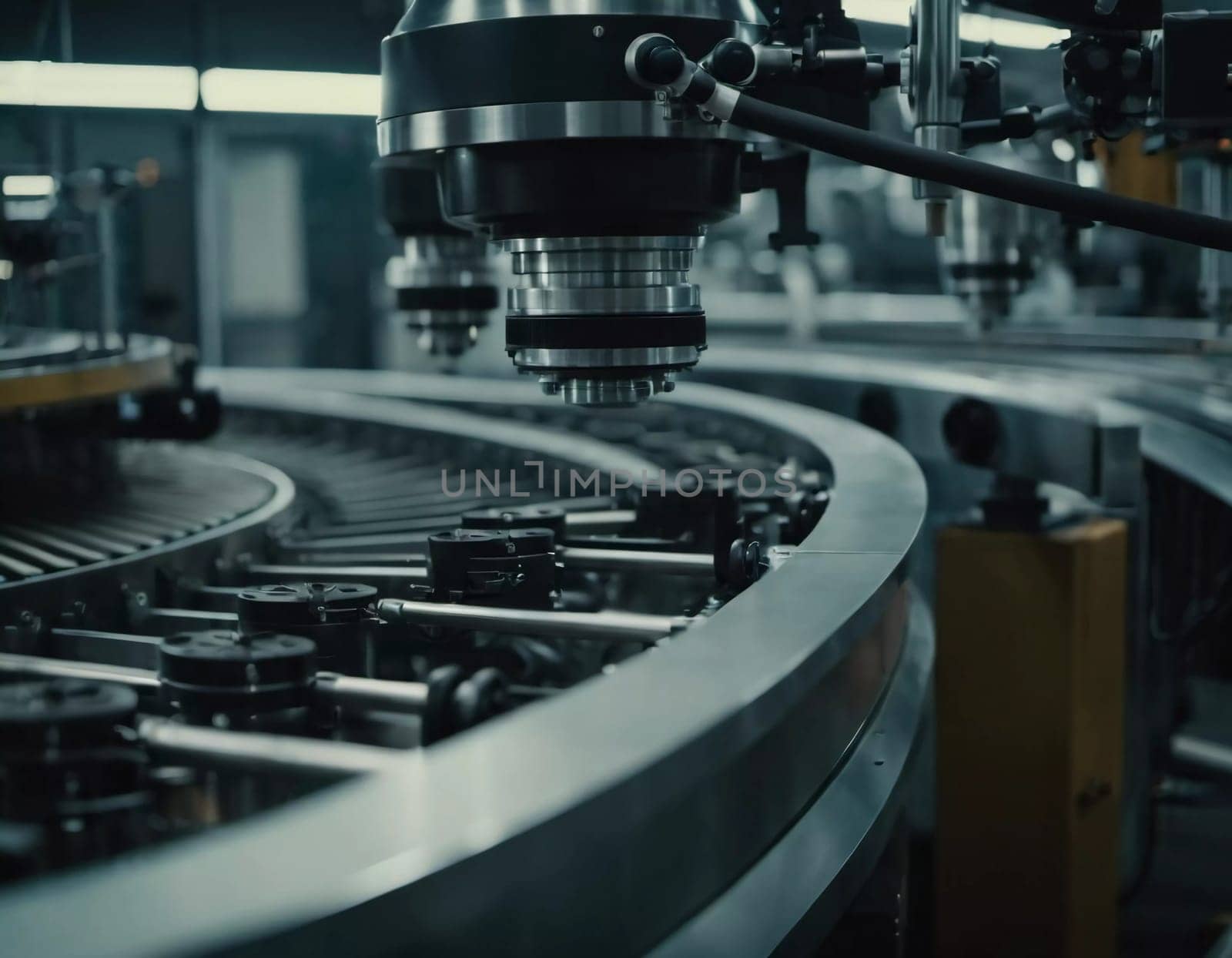 Precision milling machines are active in state-of-the-art manufacturing plant, working on components with high efficiency and accuracy. Modern factory workshop for continuous production. Generated AI.