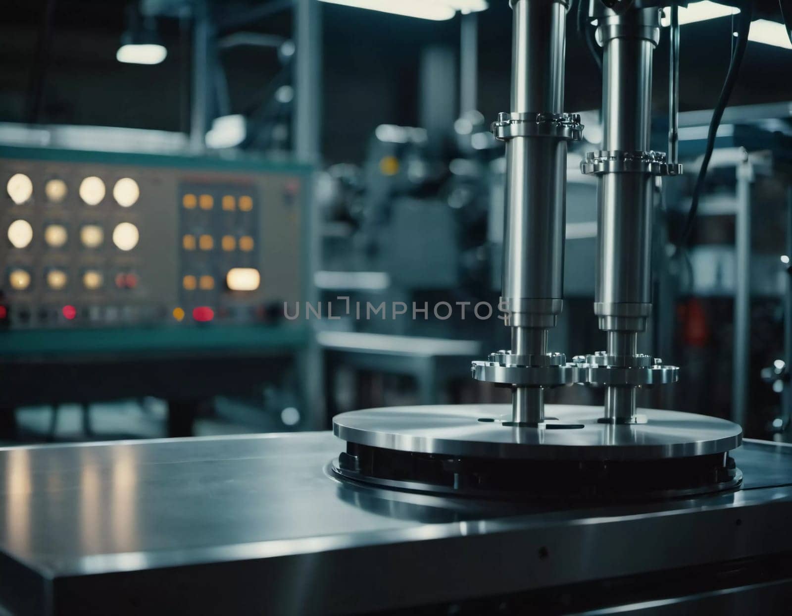 A manufacturing facility showcases advanced milling processes with a machine tool creating intricate parts, emphasizing engineering precision and efficiency. Generative AI.