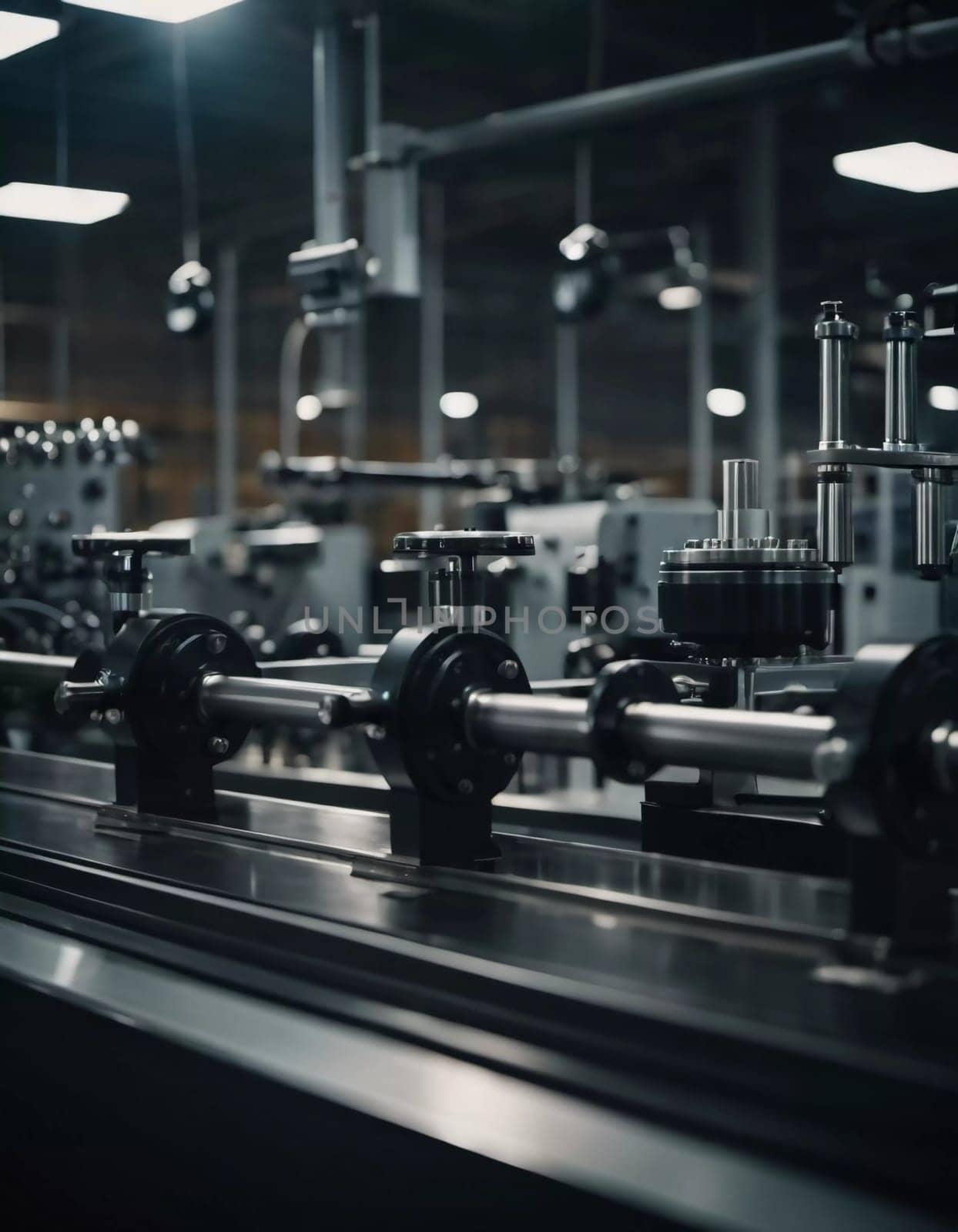 Precision milling machines are active in state-of-the-art manufacturing plant, working on components with high efficiency and accuracy. Modern factory workshop for continuous production. Generated AI.