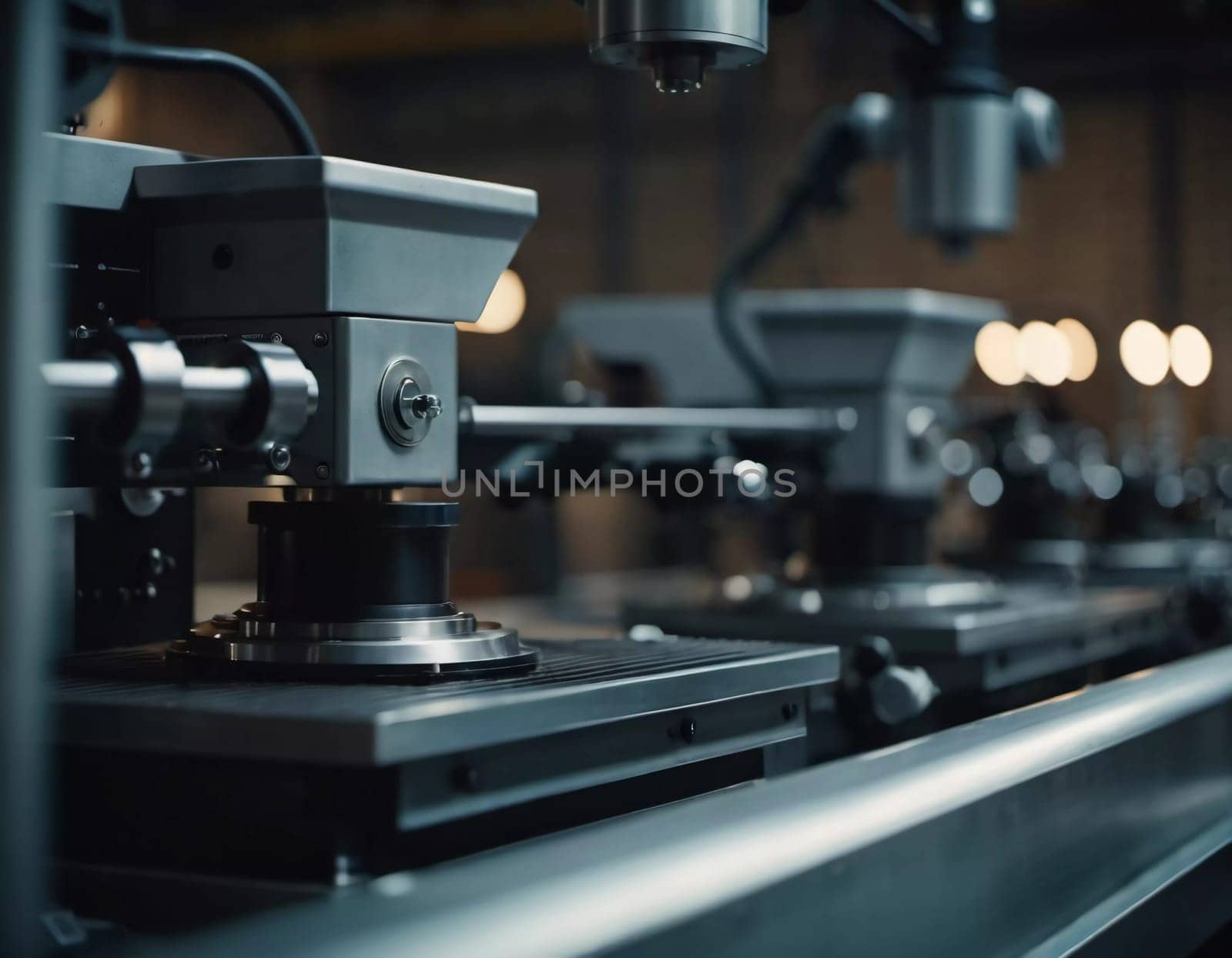 A manufacturing facility showcases advanced milling processes with a machine tool creating intricate parts, emphasizing engineering precision and efficiency. Generative AI.