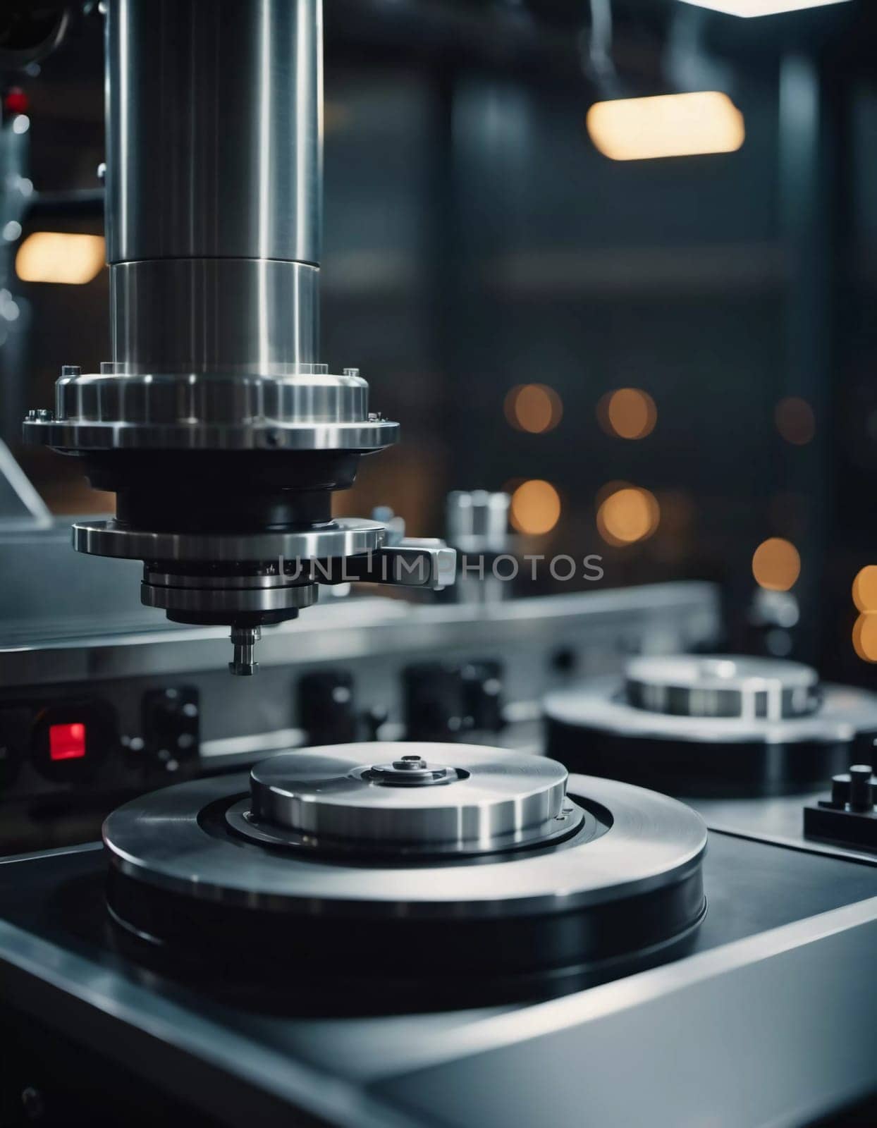 A manufacturing facility showcases advanced milling processes with a machine tool creating intricate parts, emphasizing engineering precision and efficiency. Generative AI.