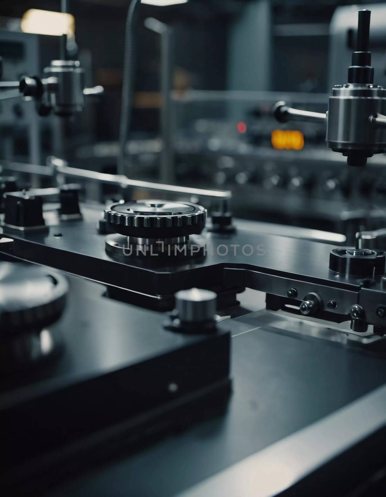 Precision milling machines are active in state-of-the-art manufacturing plant, working on components with high efficiency and accuracy. Modern factory workshop for continuous production. Generated AI.