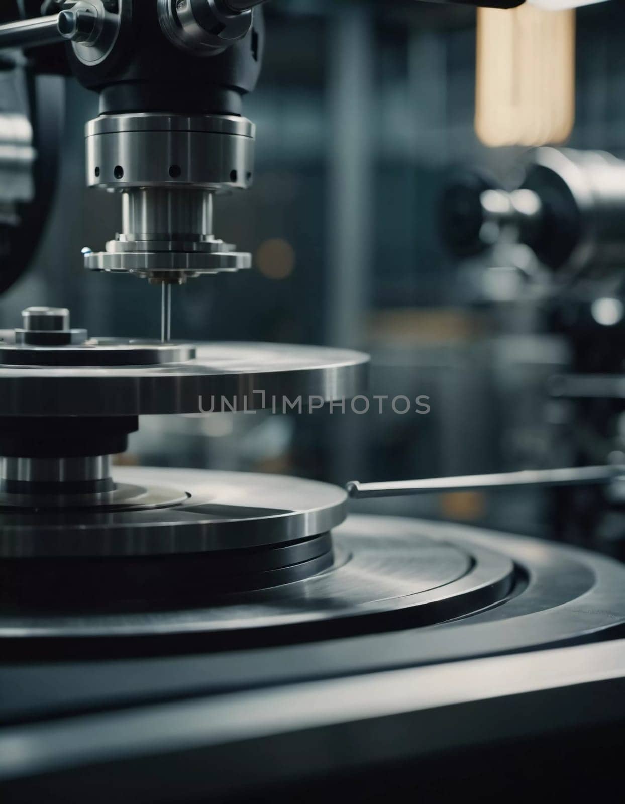 A manufacturing facility showcases advanced milling processes with a machine tool creating intricate parts, emphasizing engineering precision and efficiency. Generative AI.