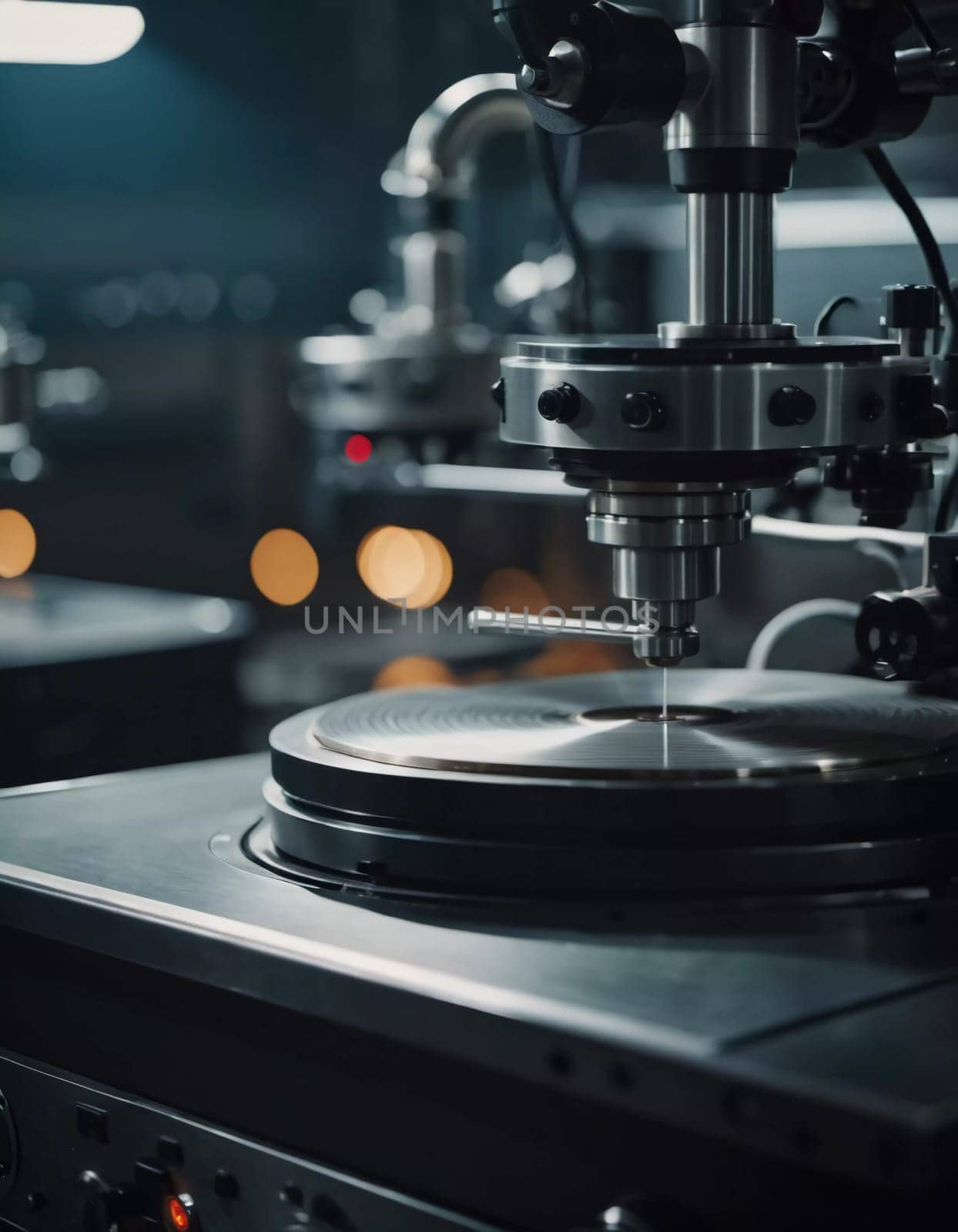 A manufacturing facility showcases advanced milling processes with a machine tool creating intricate parts, emphasizing engineering precision and efficiency. Generative AI.