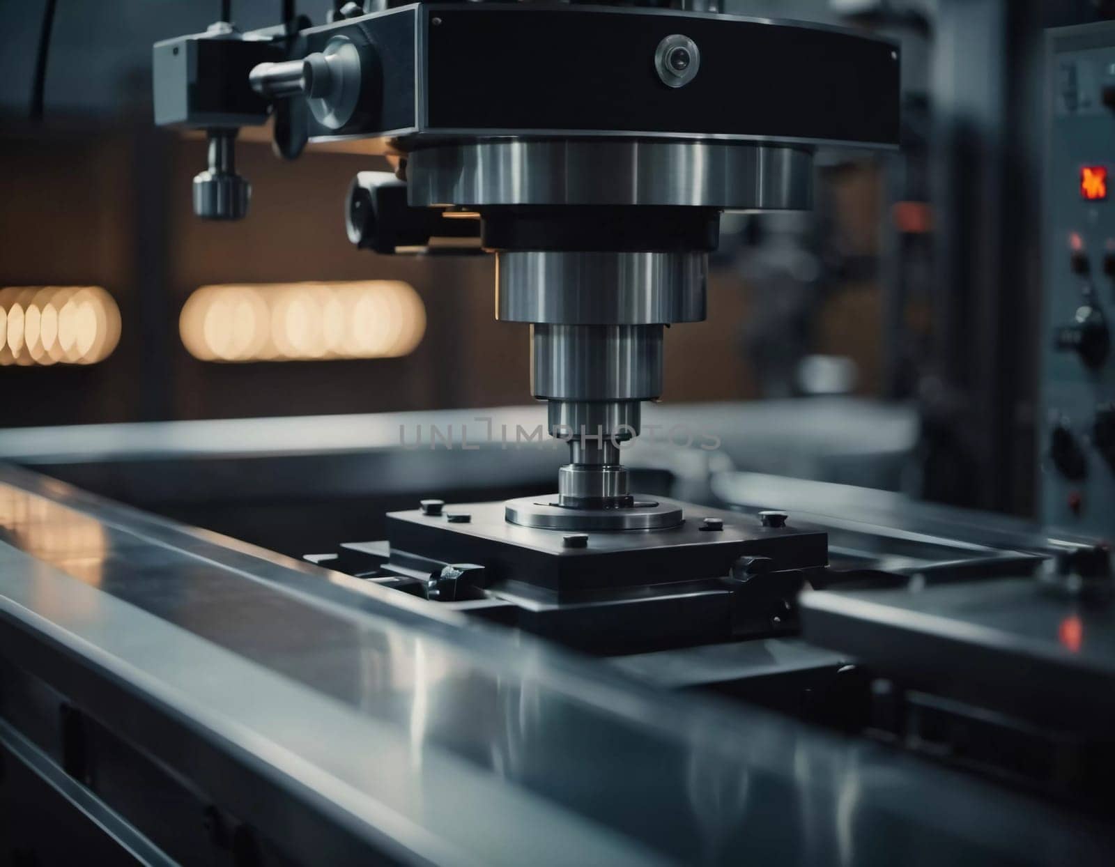 Precision milling machines are active in state-of-the-art manufacturing plant, working on components with high efficiency and accuracy. Modern factory workshop for continuous production. Generated AI.