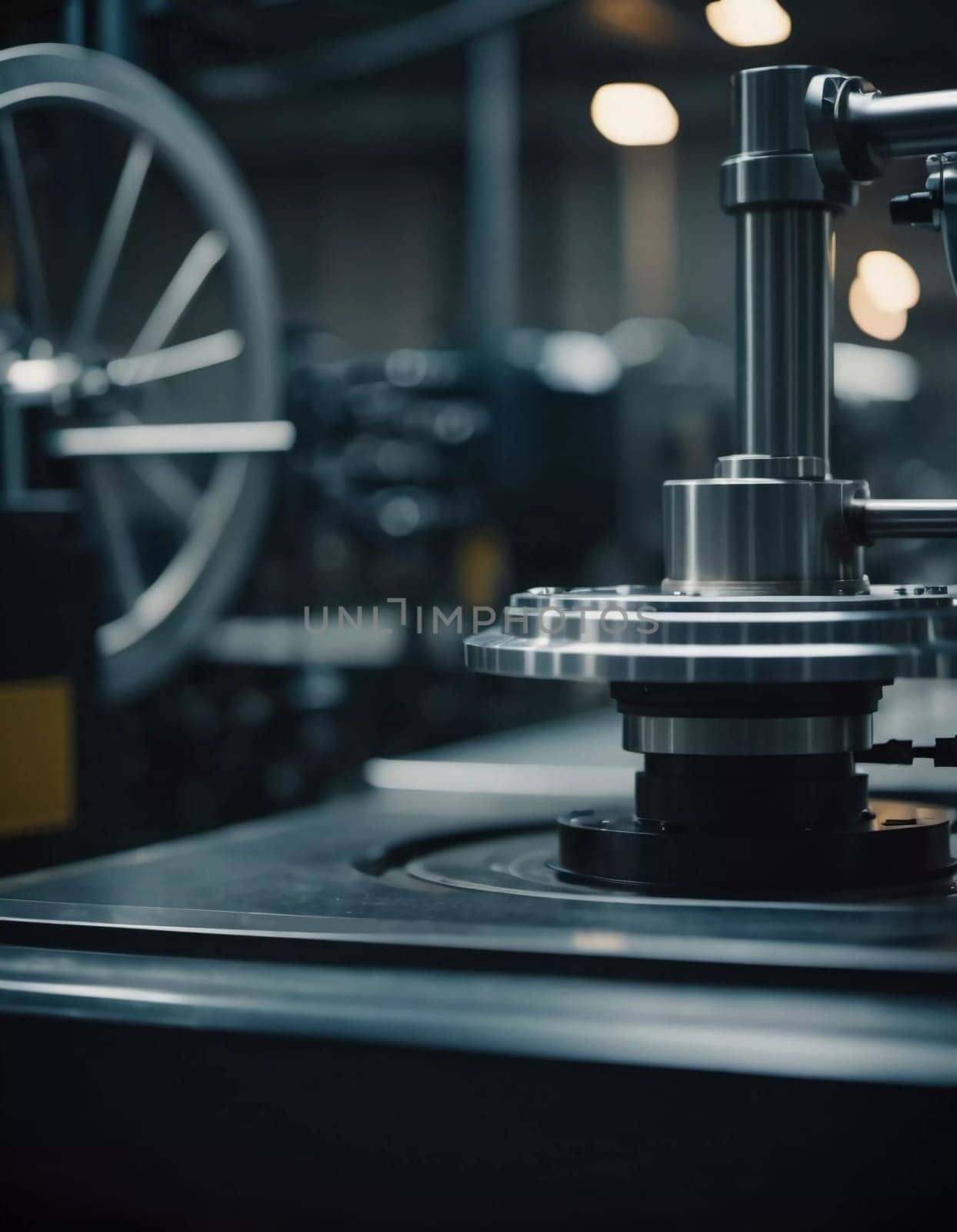 A manufacturing facility showcases advanced milling processes with a machine tool creating intricate parts, emphasizing engineering precision and efficiency. Generative AI.