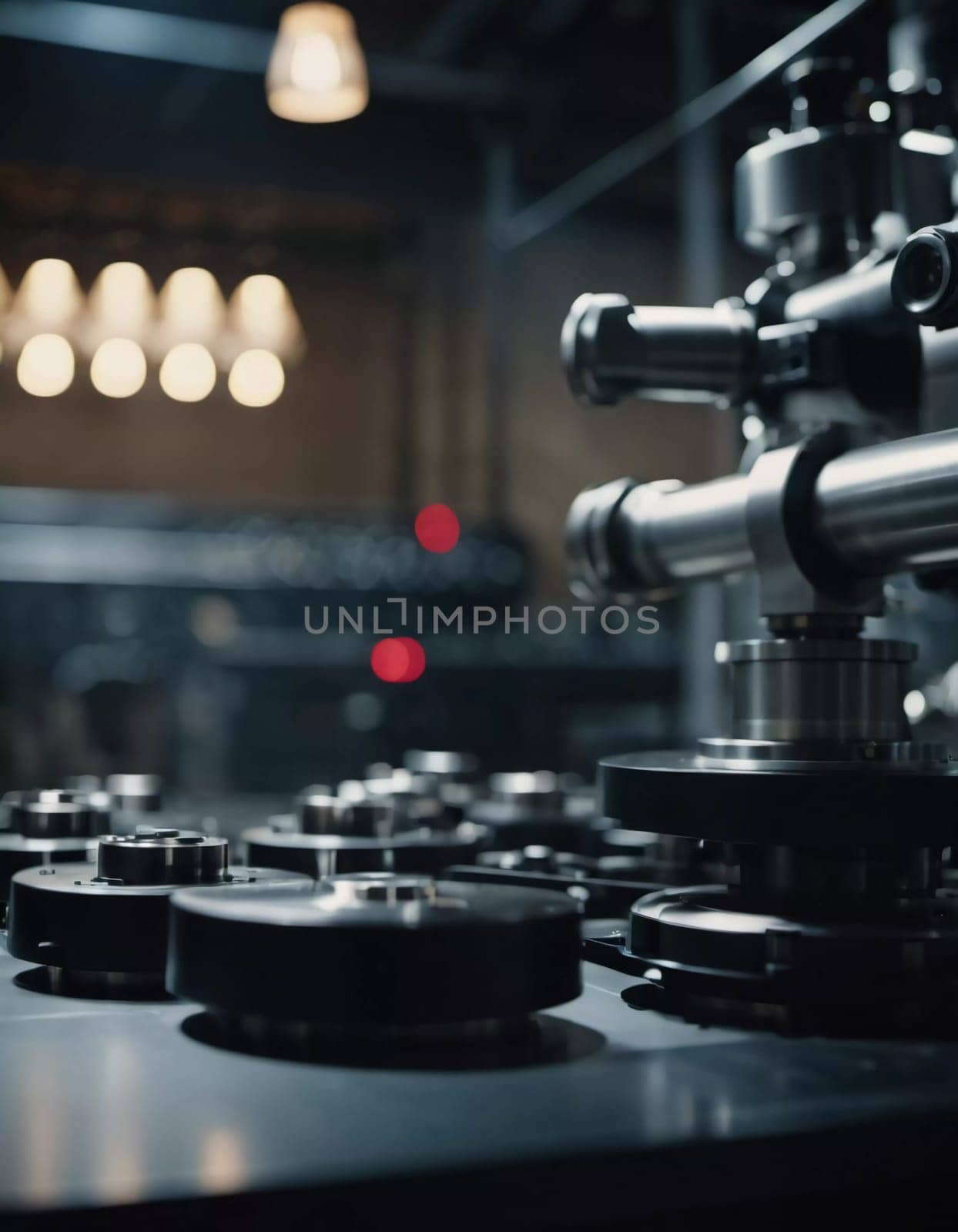 Precision milling machines are active in state-of-the-art manufacturing plant, working on components with high efficiency and accuracy. Modern factory workshop for continuous production. Generated AI.