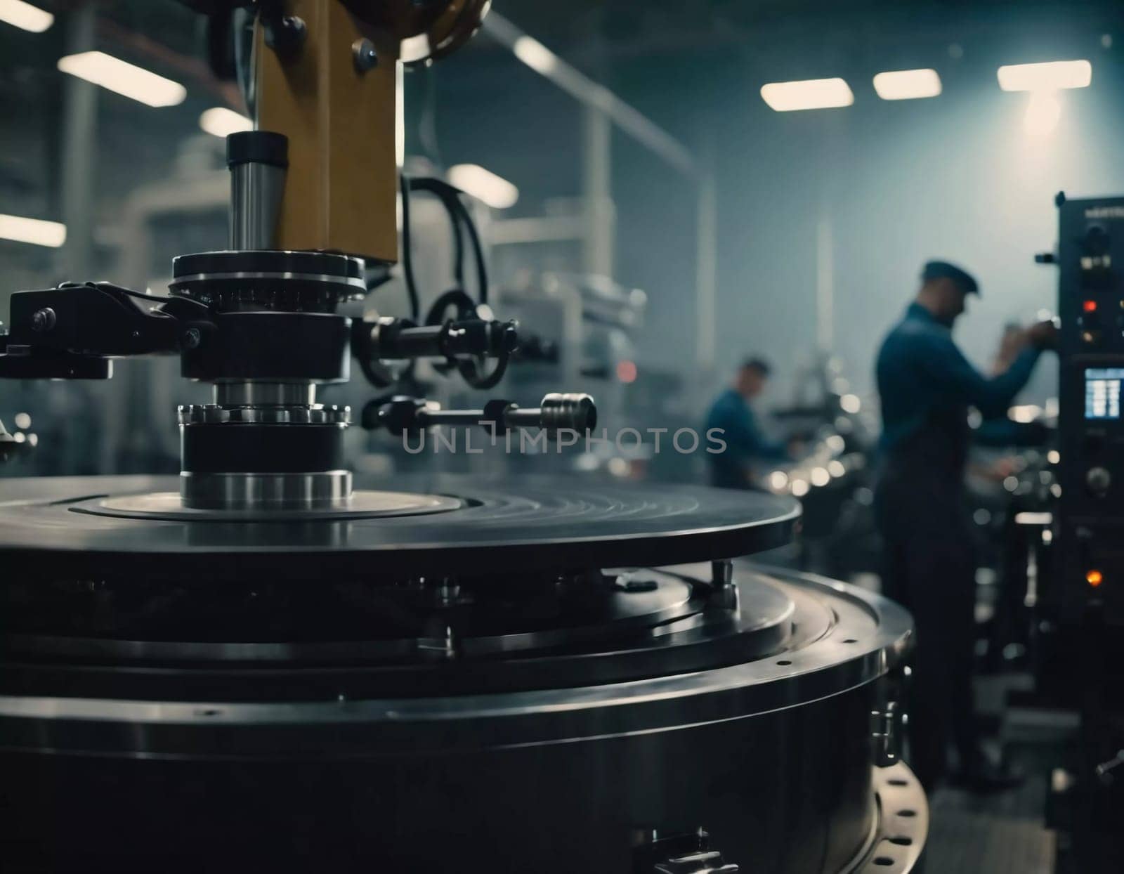 Precision milling machines are active in state-of-the-art manufacturing plant, working on components with high efficiency and accuracy. Modern factory workshop for continuous production. Generated AI.