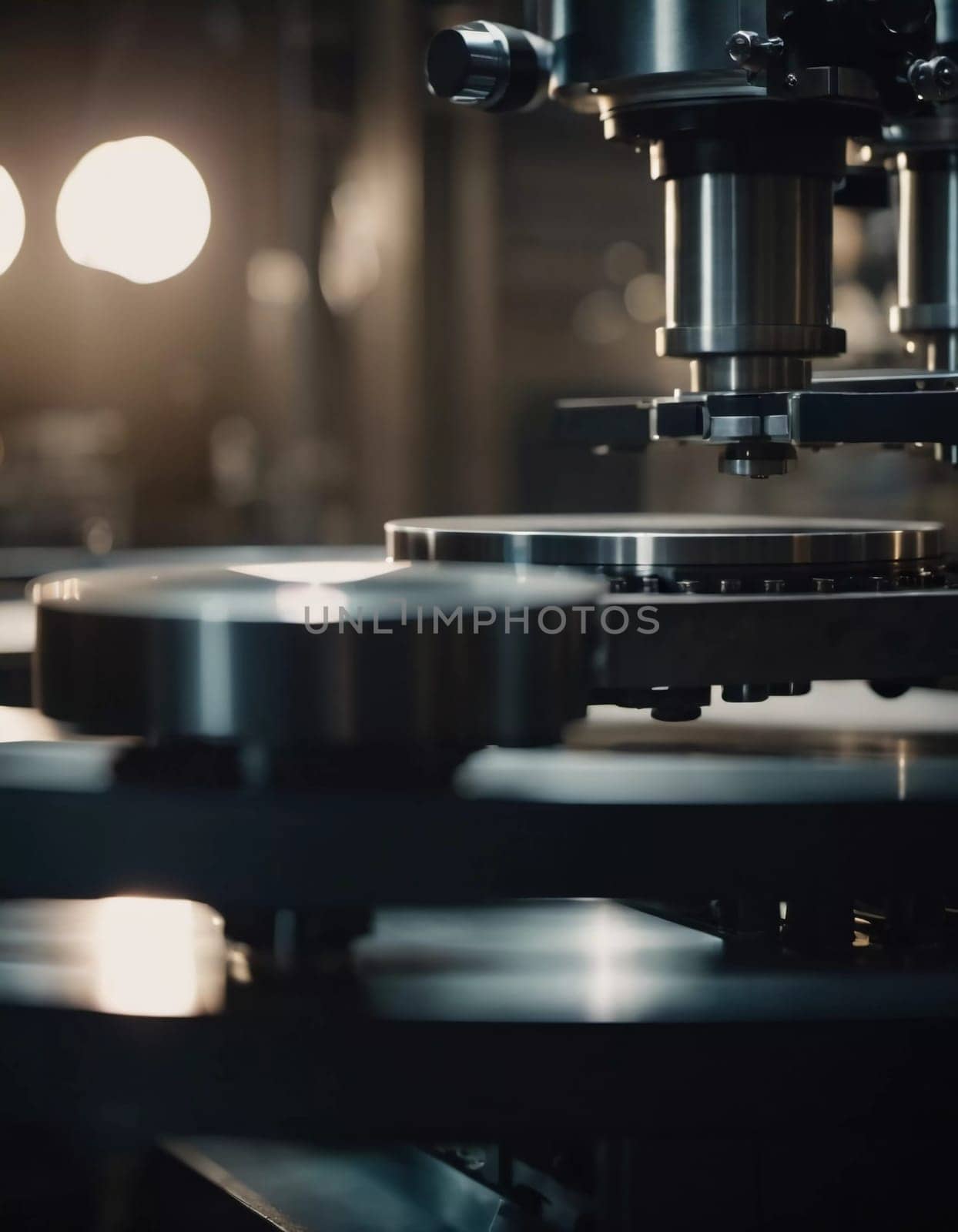 A manufacturing facility showcases advanced milling processes with a machine tool creating intricate parts, emphasizing engineering precision and efficiency. Generative AI.