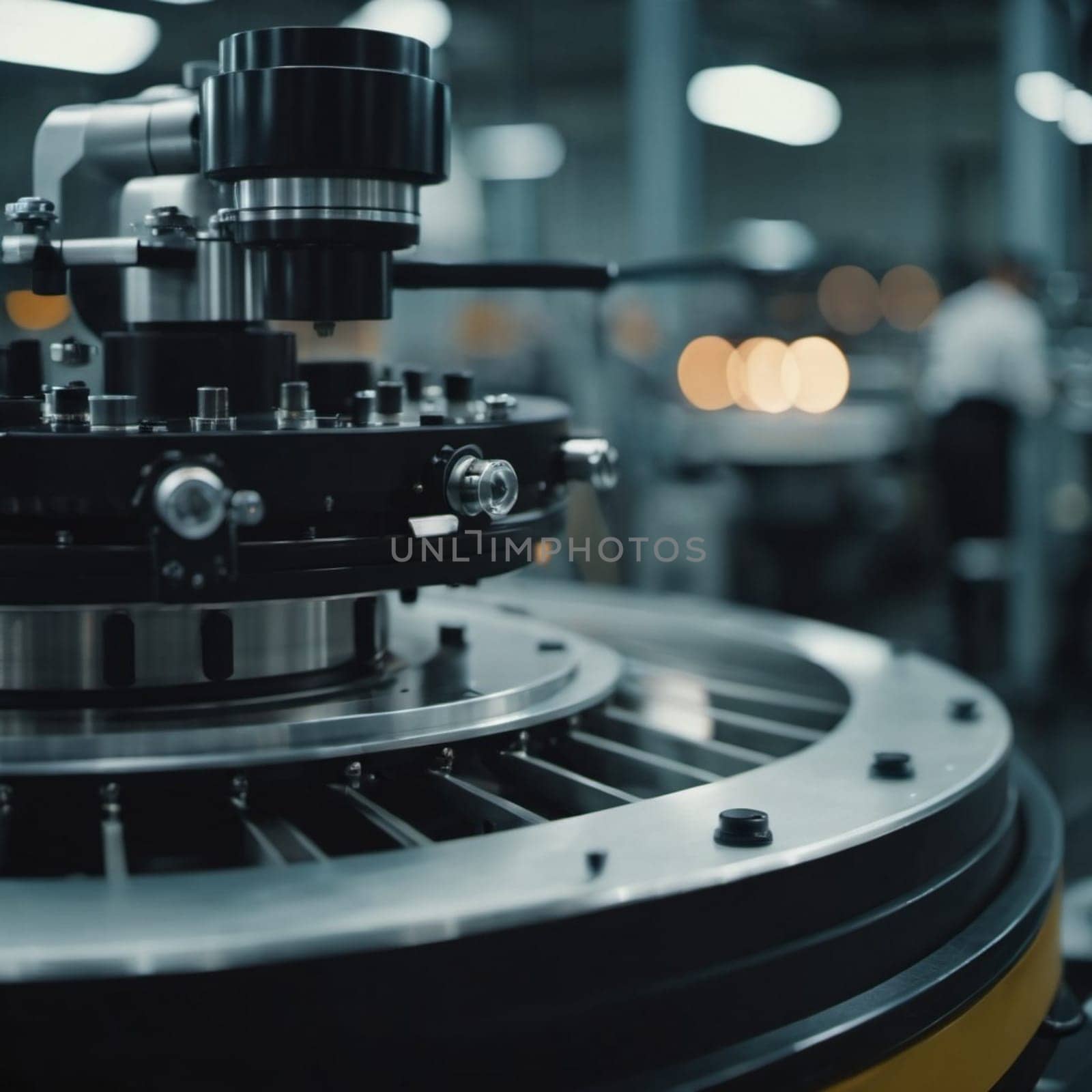 A manufacturing facility showcases advanced milling processes with a machine tool creating intricate parts, emphasizing engineering precision and efficiency. Generative AI.