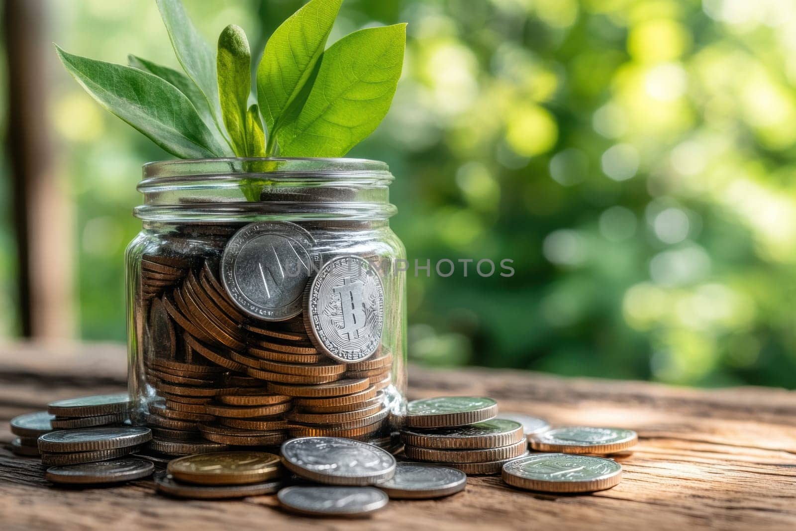 Coin Stack Financial profitability and cost optimization. AI generative.