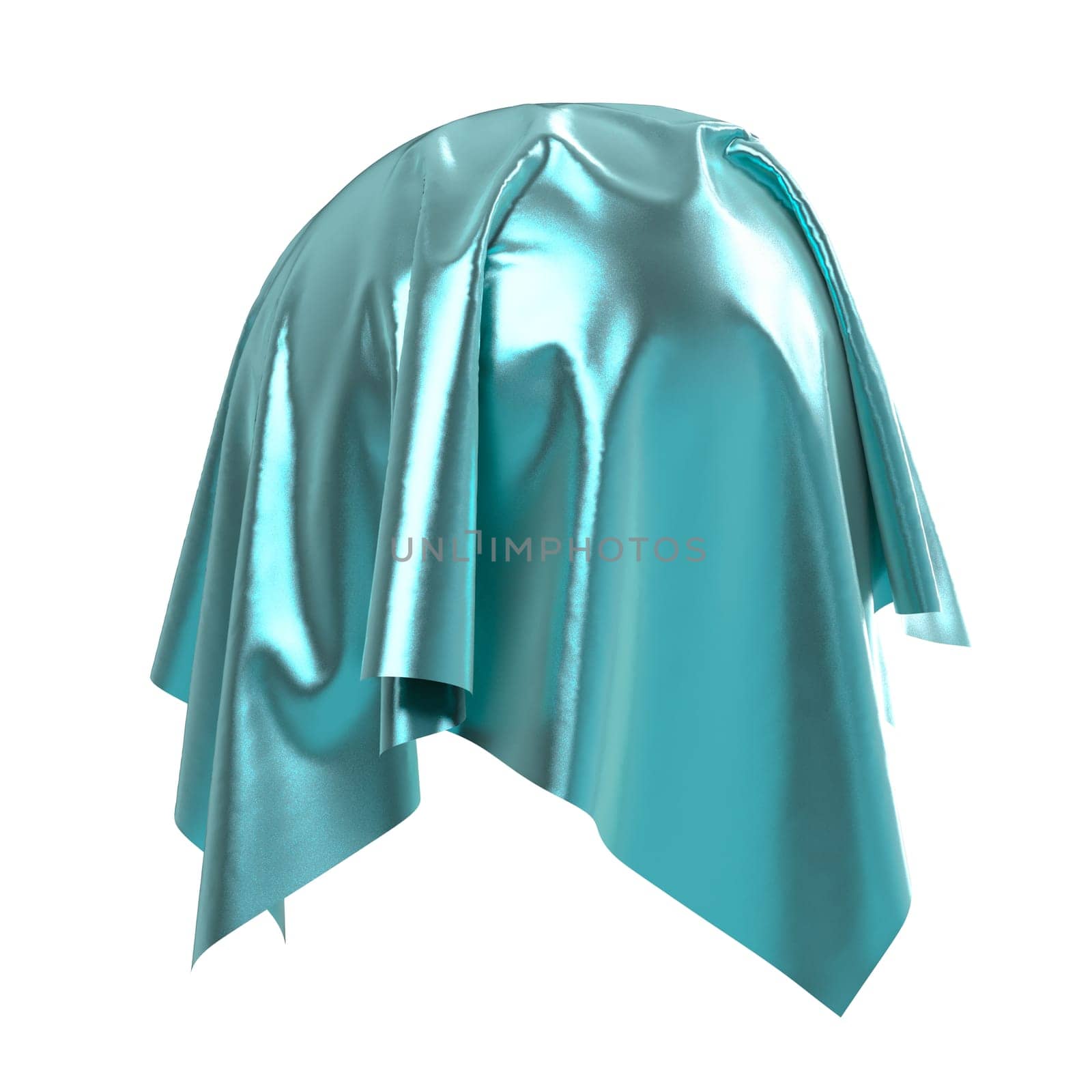 Sphere covered with velvet fabric. 3D illustration isolated on white background