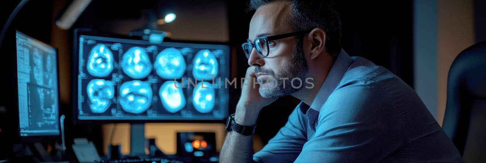 Radiographer at work. AI generative.