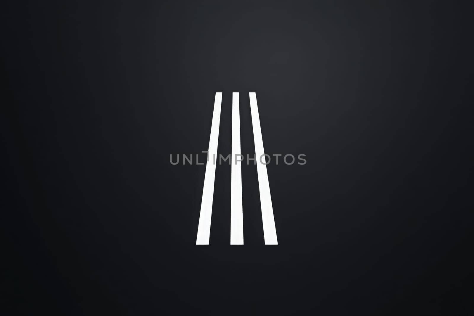 The design showcases a simple autobahn symbol with three parallel white lines set against a dark background, emphasizing a modern and clean aesthetic suitable for various applications.