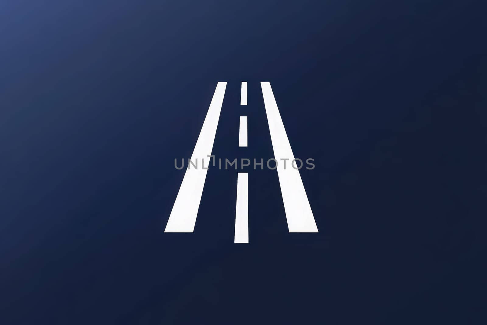 This artistic representation showcases a simplistic autobahn symbol with straight lines on a deep navy background, emphasizing a modern and clean aesthetic suitable for various design applications.