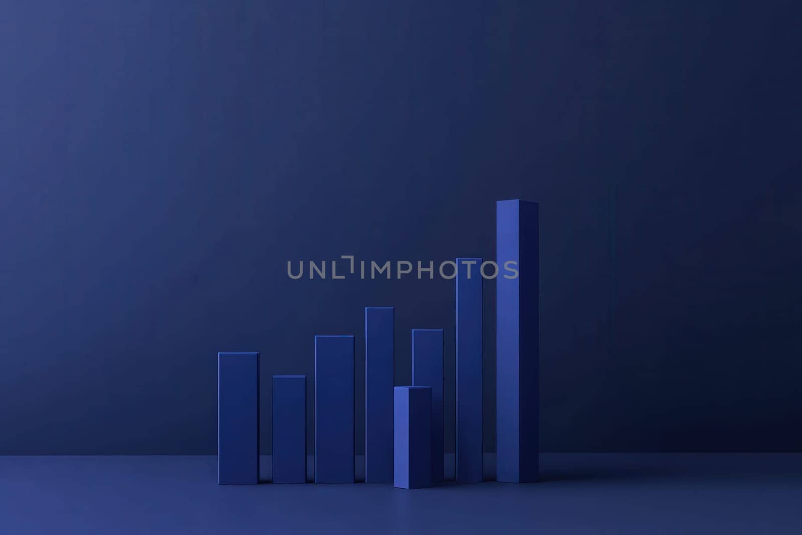 The visual displays a clean and minimalist bar chart, illustrating a notable decrease in financial performance over a recent quarter, with a focus on dark blue tones to enhance impact.