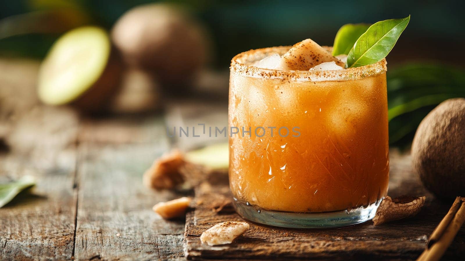 A vibrant Antiguan Rum Punch topped with fresh nutmeg, showcasing a refreshing tropical cocktail experience.