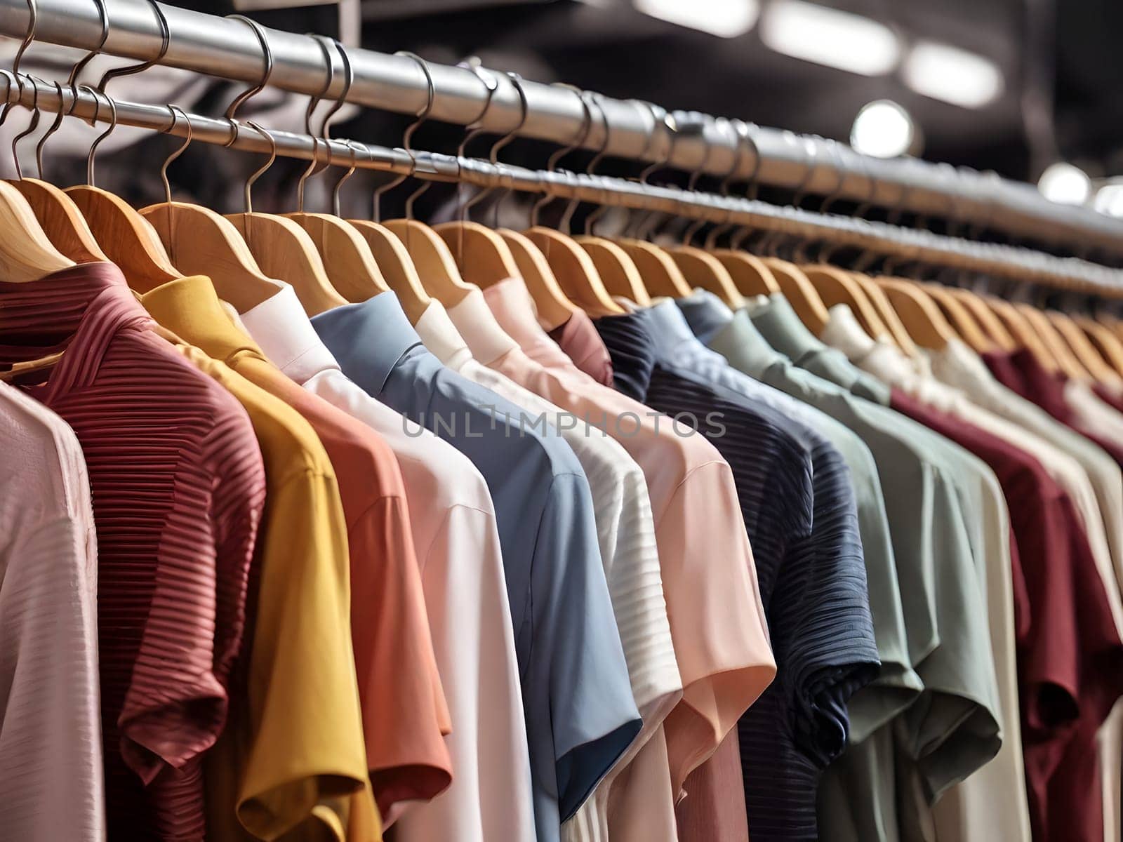 View on the clothing in the store
