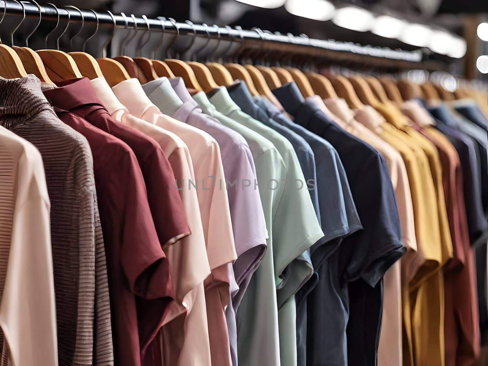 View on the clothing in the store