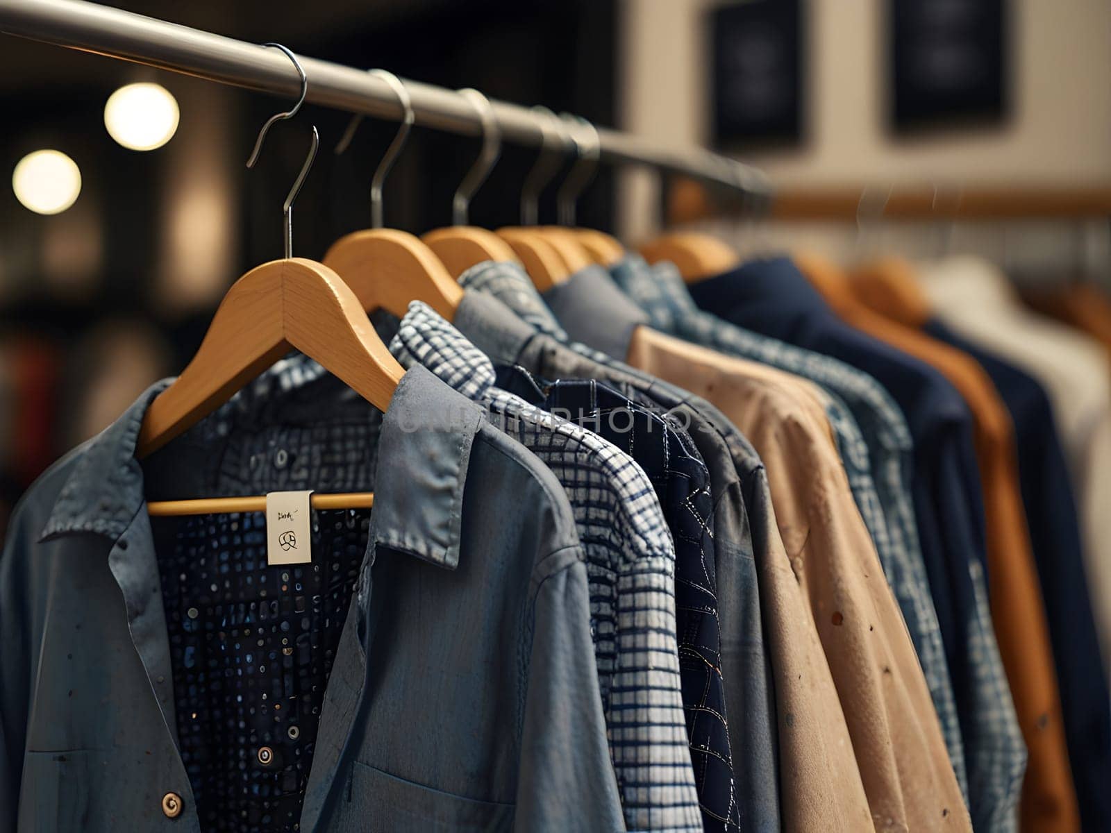 View on the clothing in the store