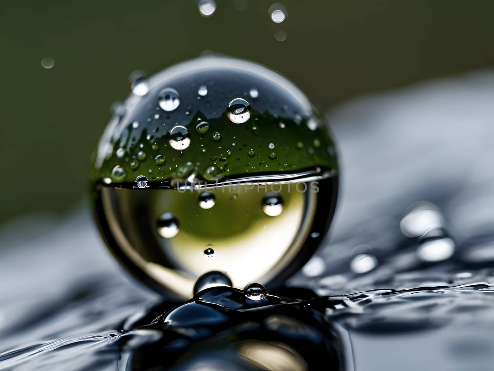 Macro water drop after rain