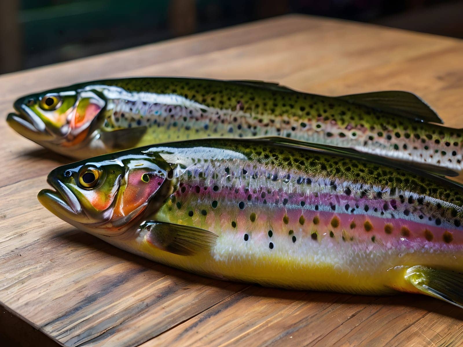 Trout fish on the table