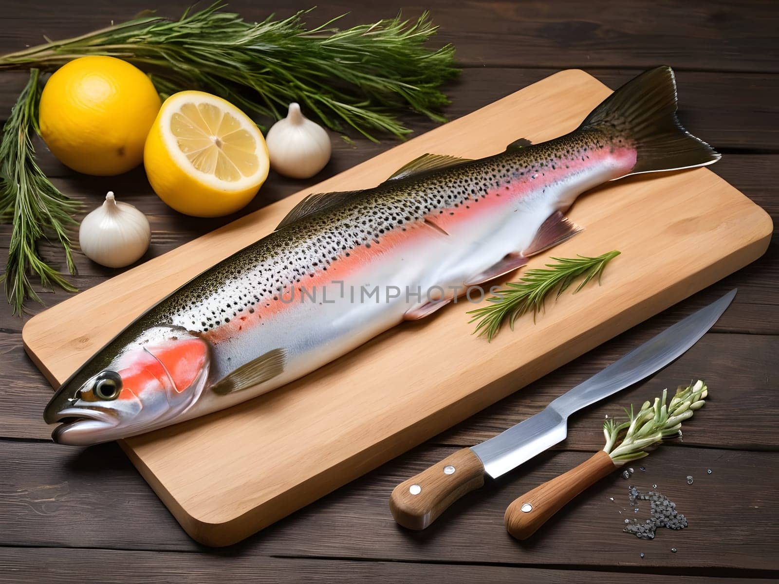 Trout fish on the table