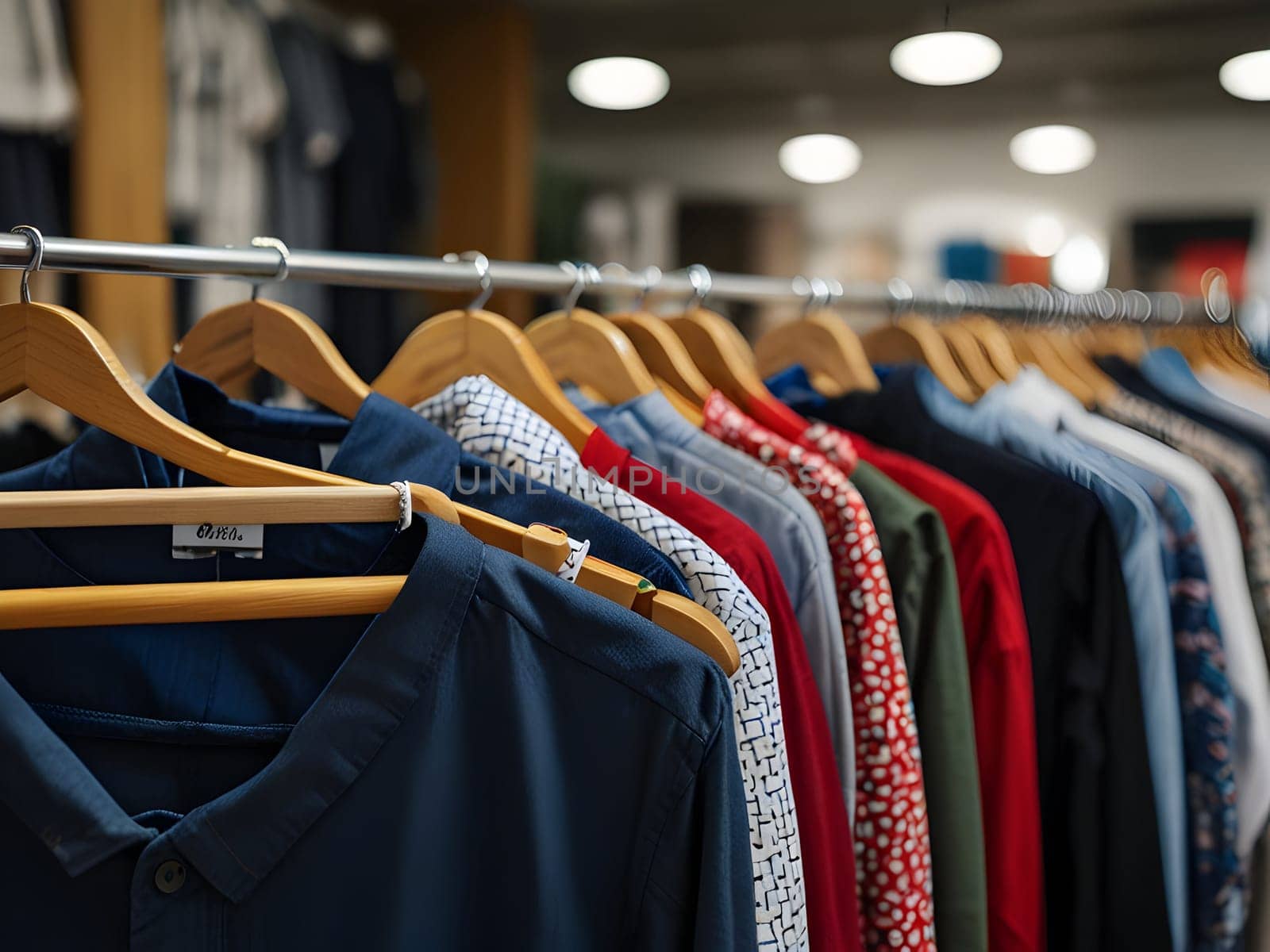 View on the clothing in the store