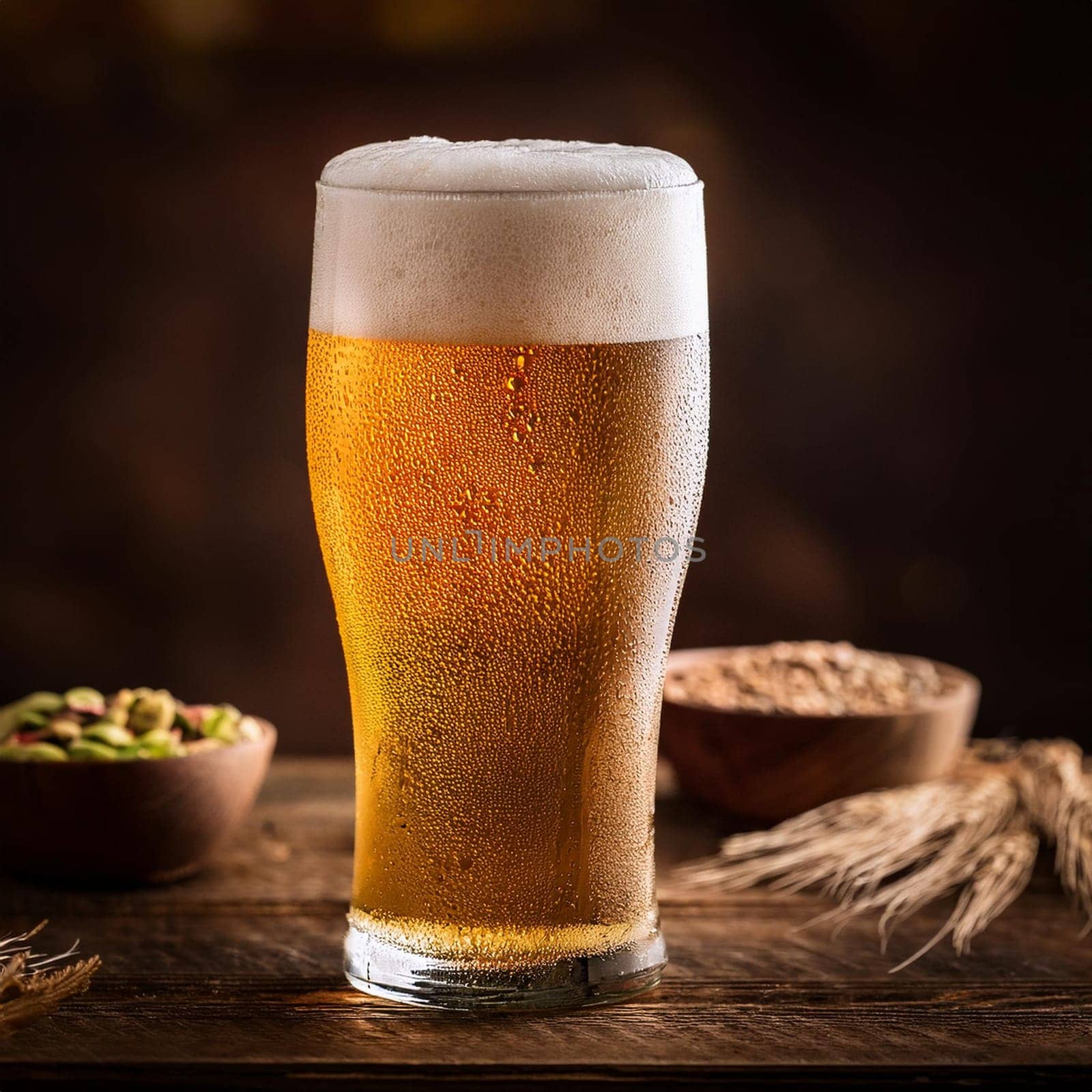 pint of beer in a pub, AI generated image