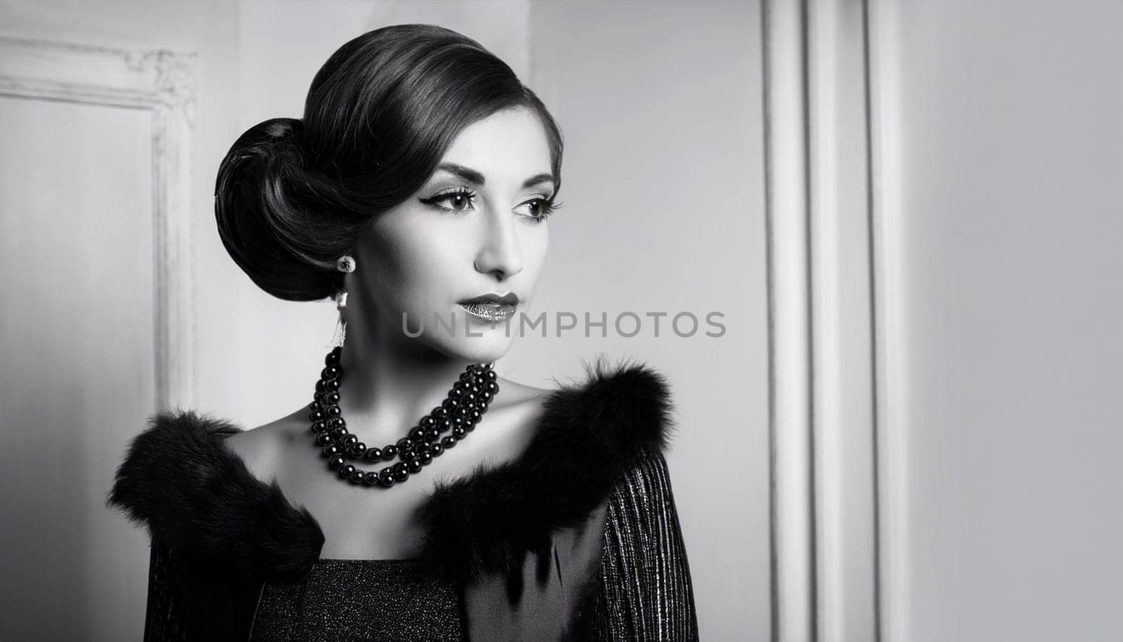 pretty young woman in twenties style, AI generated image