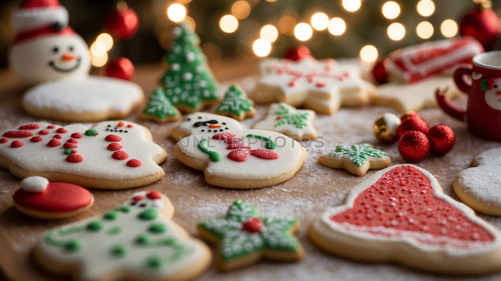 Professionally decorated Christmas sugar cookies featuring intricate holiday-themed designs. These cookies are beautifully hand-iced with royal icing, showcasing festive elements like Christmas trees, snowflakes, reindeer, and Santa. Each cookie is a work of art, crafted to add a delightful and elegant touch to holiday celebrations. Perfect as a treat, a party favor, or a charming gift for friends and family, these cookies are sure to spread holiday cheer with every bite.