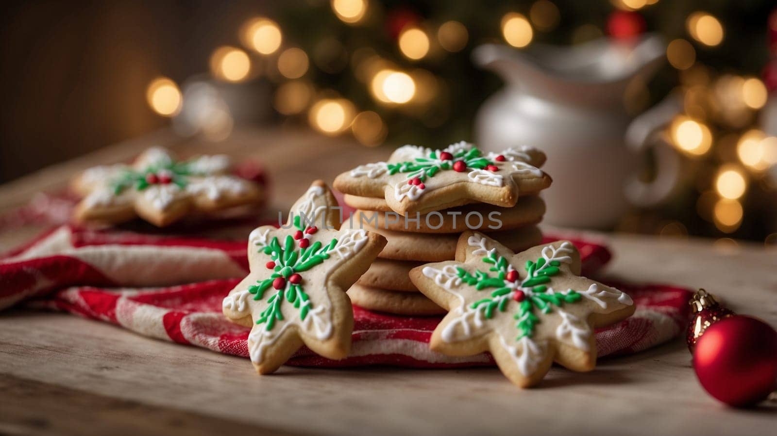Professionally decorated Christmas sugar cookies featuring intricate holiday-themed designs. These cookies are beautifully hand-iced with royal icing, showcasing festive elements like Christmas trees, snowflakes, reindeer, and Santa. Each cookie is a work of art, crafted to add a delightful and elegant touch to holiday celebrations. Perfect as a treat, a party favor, or a charming gift for friends and family, these cookies are sure to spread holiday cheer with every bite.