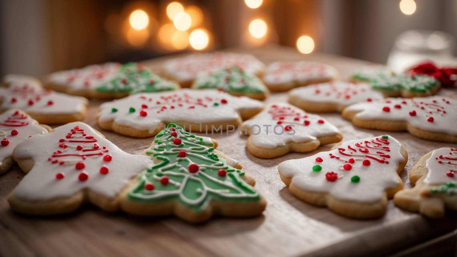 Professionally decorated Christmas sugar cookies featuring intricate holiday-themed designs. These cookies are beautifully hand-iced with royal icing, showcasing festive elements like Christmas trees, snowflakes, reindeer, and Santa. Each cookie is a work of art, crafted to add a delightful and elegant touch to holiday celebrations. Perfect as a treat, a party favor, or a charming gift for friends and family, these cookies are sure to spread holiday cheer with every bite.