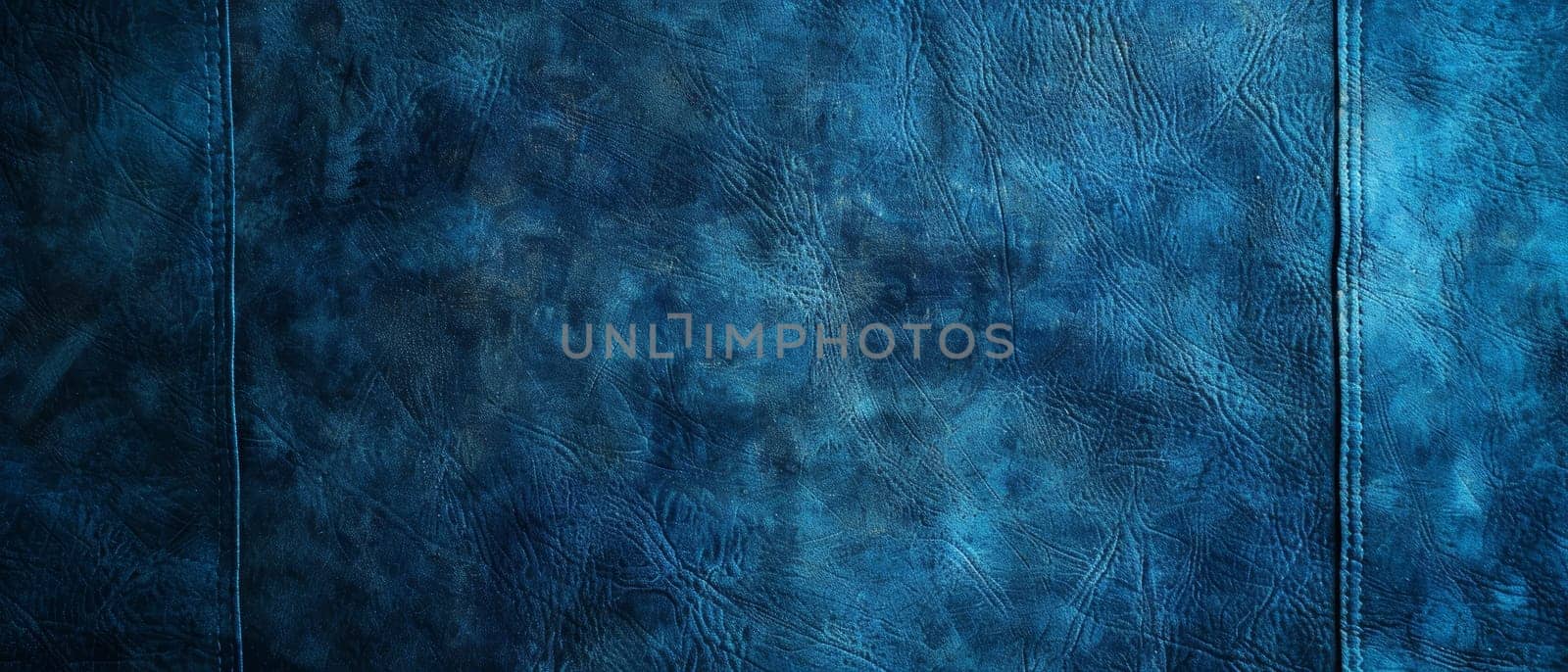 Wide angle of a blue fabric texture, providing a rich and detailed background for expansive design projects. Velvety alcantara texture.