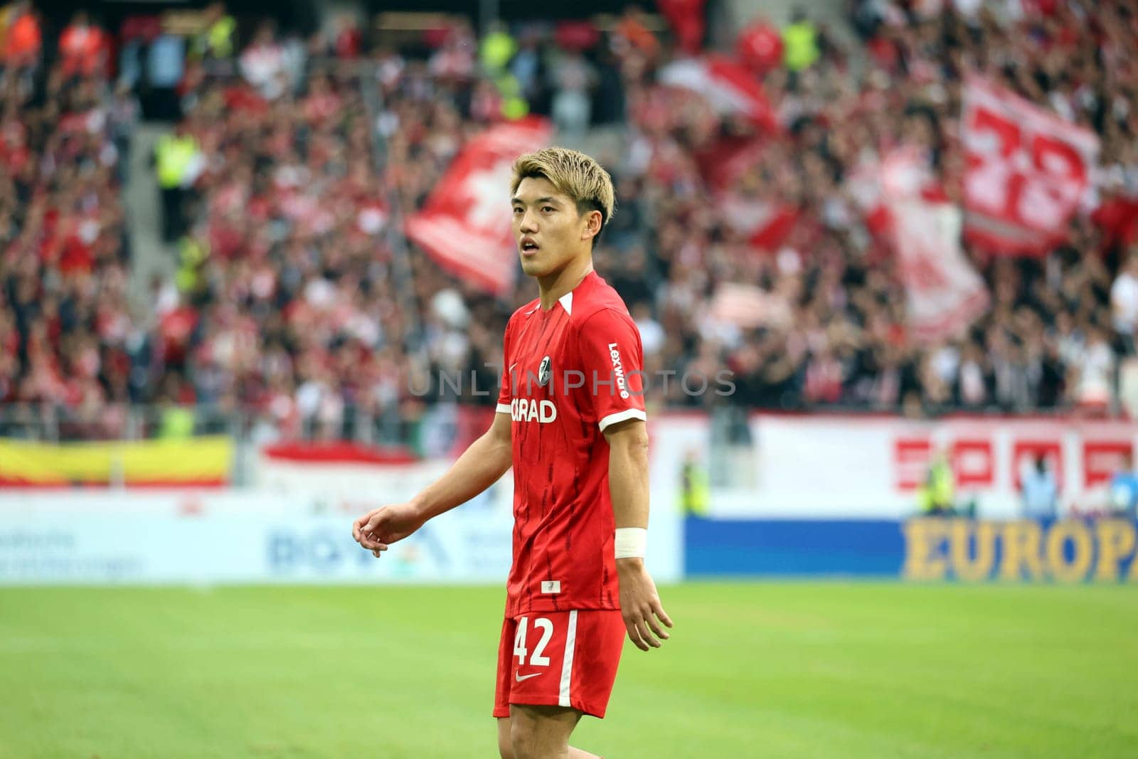 Ritsu Dōan (SC Freiburg) at the match of 1. FBL: 24-25: 1. FBL: 24-25: 7. Sptg. SC Freiburg - FC Augsburg  DFL REGULATIONS PROHIBIT ANY USE OF PHOTOGRAPHS AS IMAGE SEQUENCES AND/OR QUASI-VIDEONann  Photo: Joachim Hahne/johapress