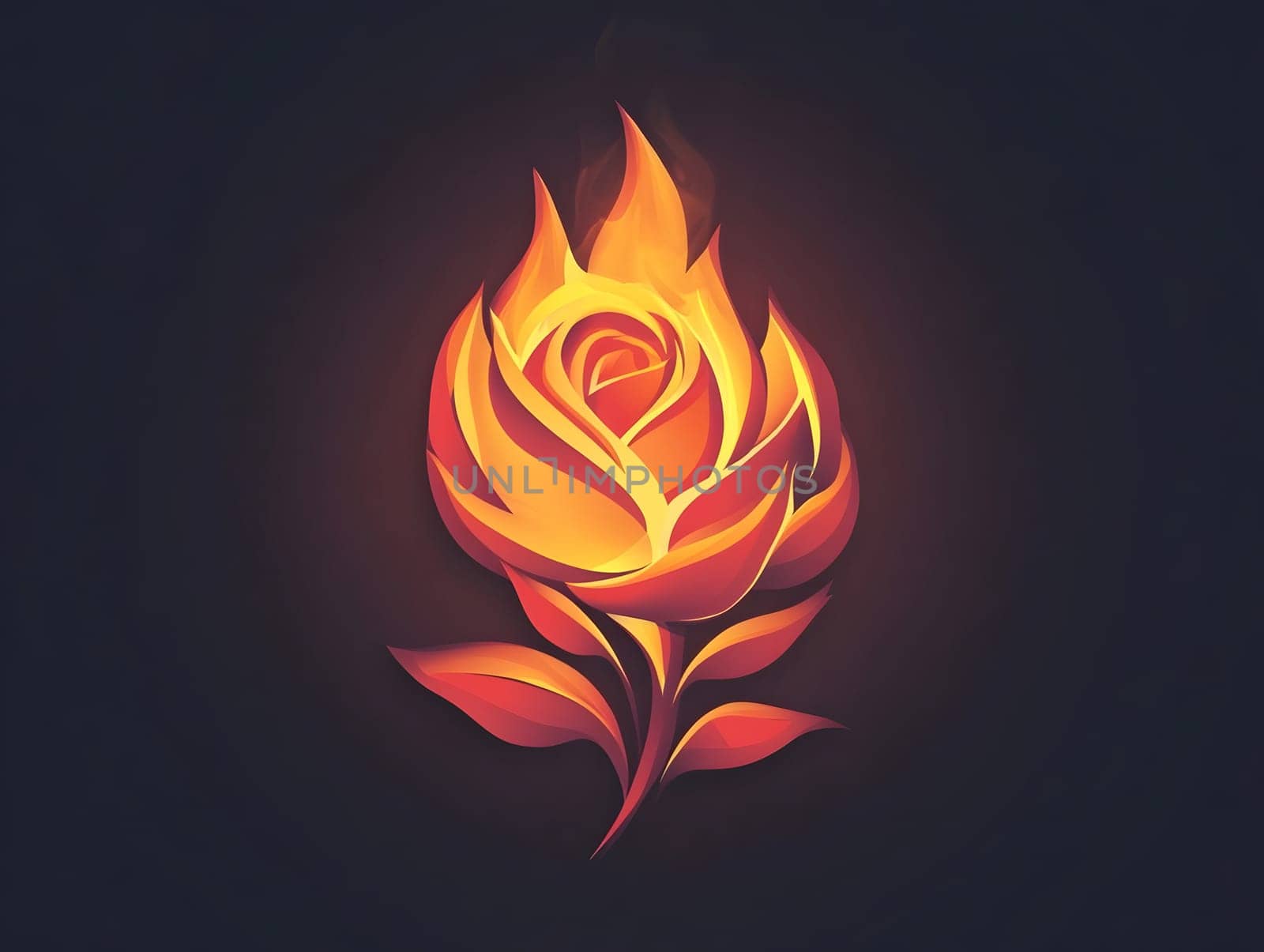Burning Fire Rose Burn Floral Flower Flames