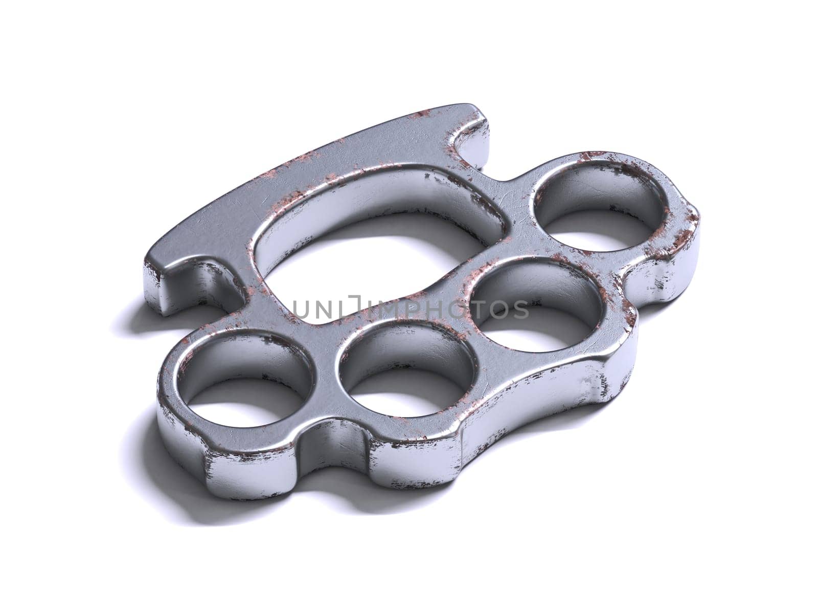 Steel knuckles 3D rendering illustration isolated on white background