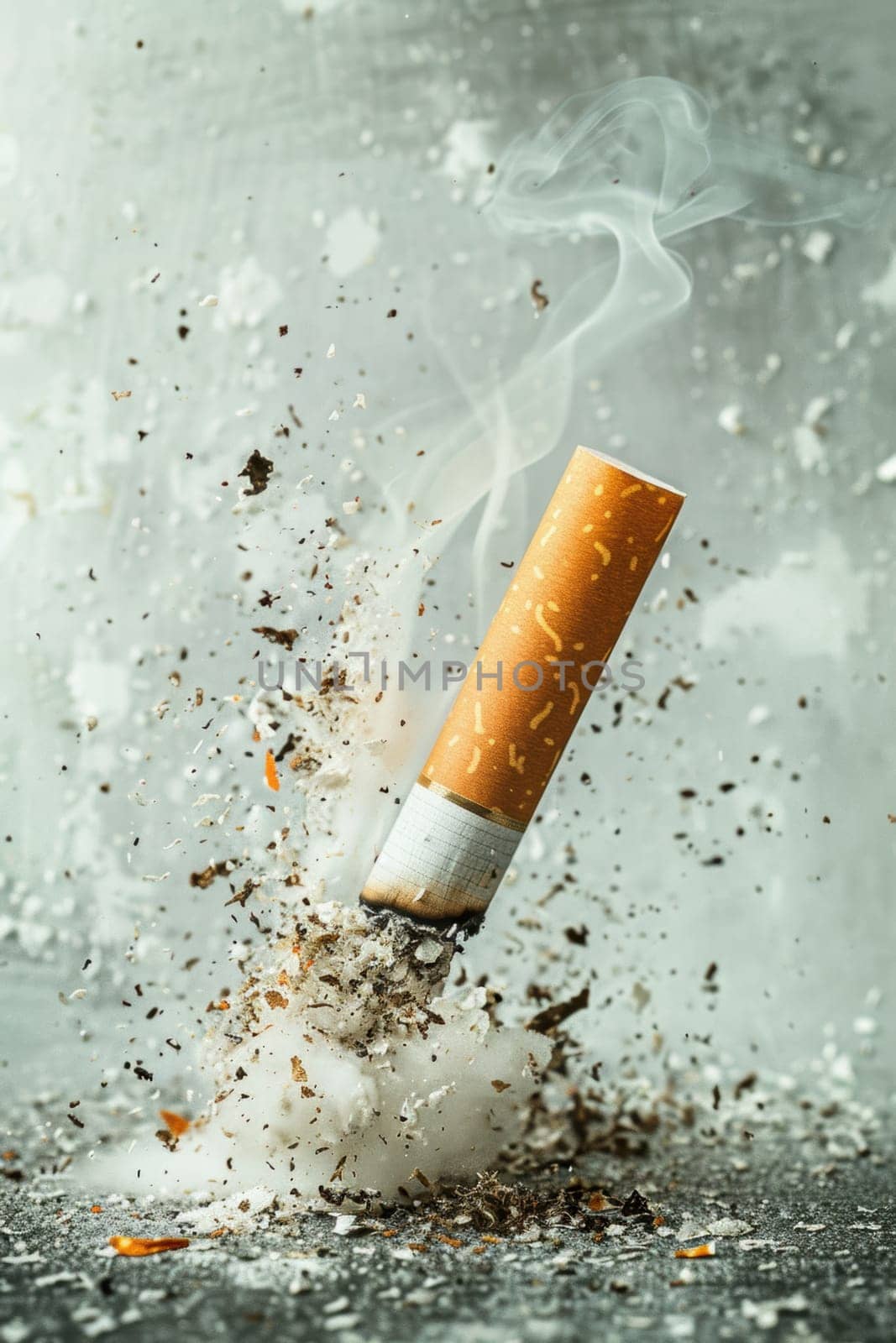 Anti-smoking campaign. AI generative.