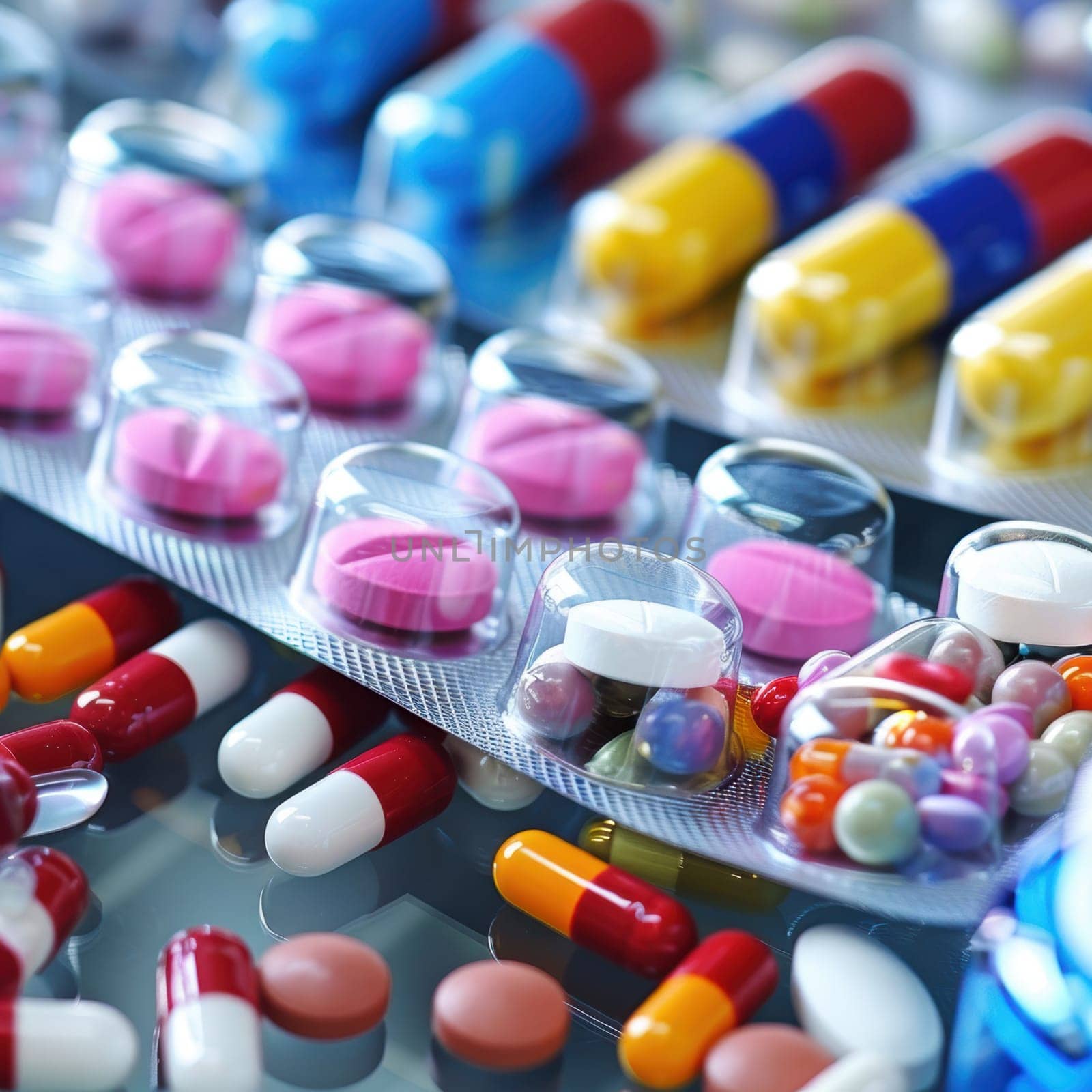 Industrial production of pharmaceuticals. AI generative.