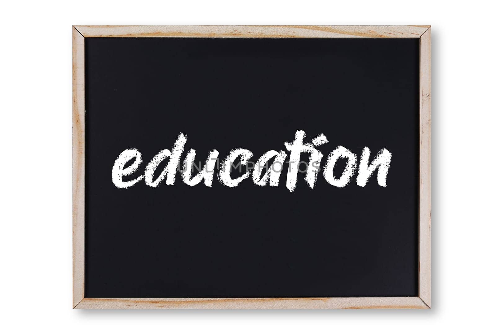 An education concept chalk on chalkboard with clipping path to remove shadow