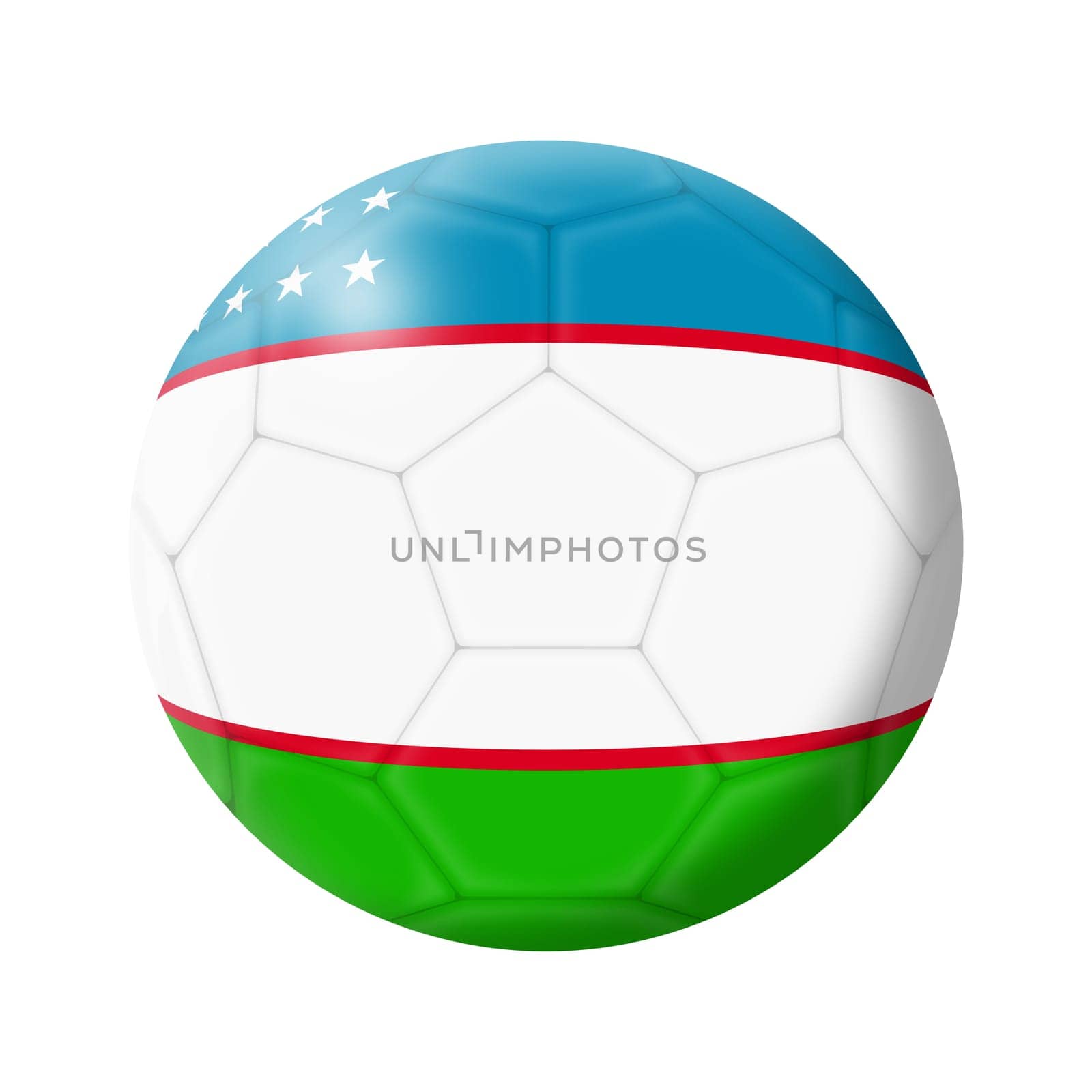 An Uzbekistan soccer ball football illustration isolated on white with clipping path