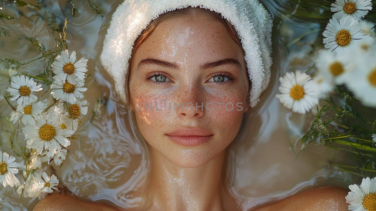 A detailed and realistic close-up of a woman performing her skincare routine in a serene, naturally lit setting. The image captures the essence of Scandinavian minimalism, emphasizing simplicity, natural beauty, and self-care, with soft lighting highlighting the textures of the skin in a relaxed environment. Perfect for promoting wellness, beauty, and self-care.