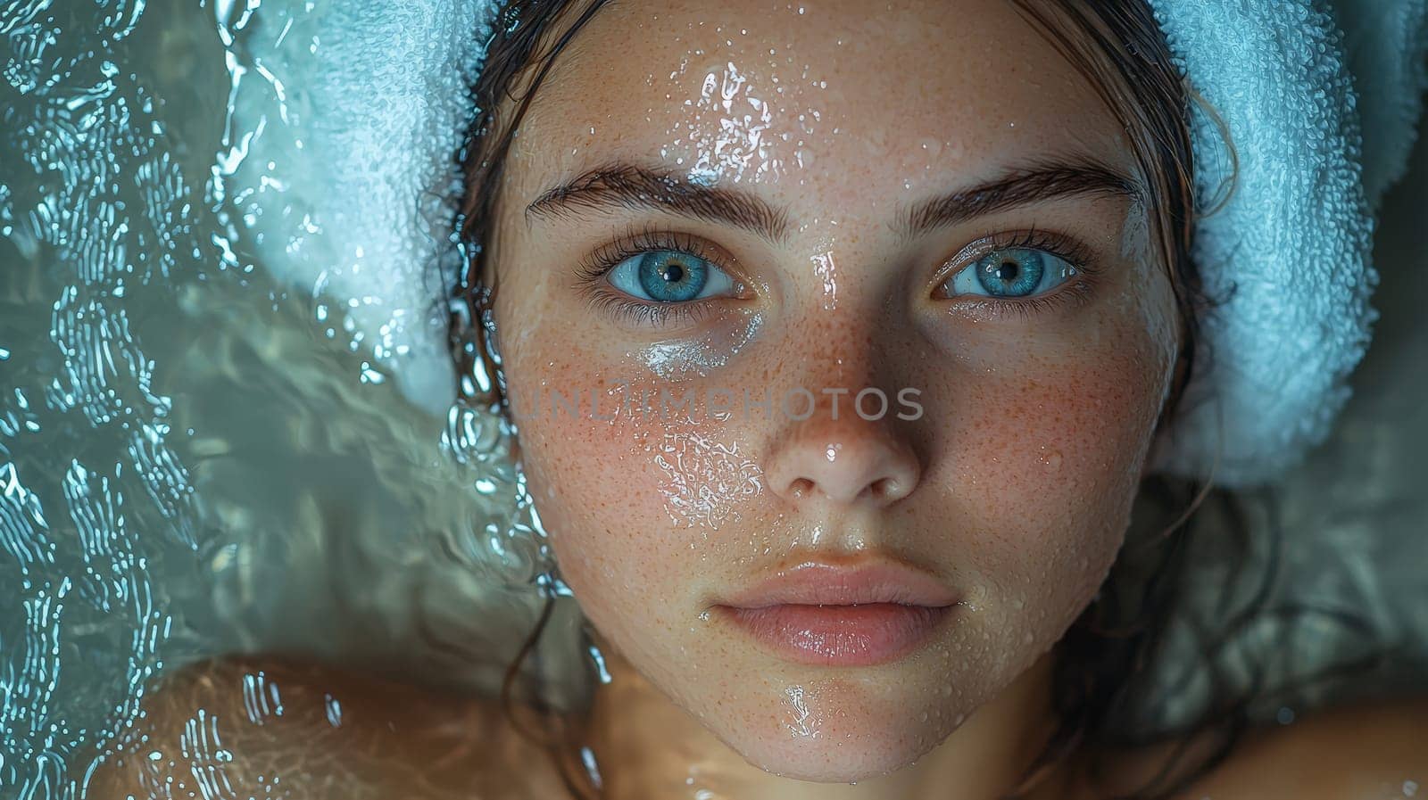 A detailed and realistic close-up of a woman performing her skincare routine in a serene, naturally lit setting. The image captures the essence of Scandinavian minimalism, emphasizing simplicity, natural beauty, and self-care, with soft lighting highlighting the textures of the skin in a relaxed environment. Perfect for promoting wellness, beauty, and self-care.