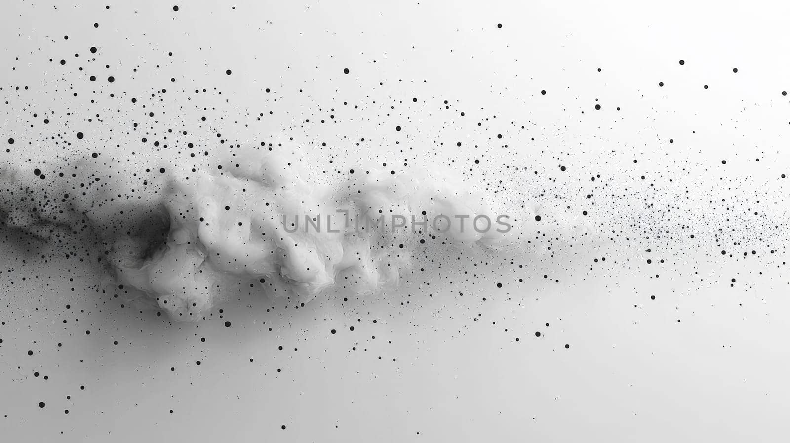 A simple and elegant design featuring a white quotation mark centered within a field of black dots. The minimalistic layout utilizes whitespace and negative space to emphasize the quote, creating a clean and modern aesthetic.