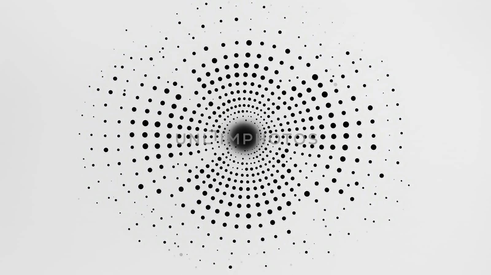 A simple and elegant design featuring a white quotation mark centered within a field of black dots. The minimalistic layout utilizes whitespace and negative space to emphasize the quote, creating a clean and modern aesthetic.